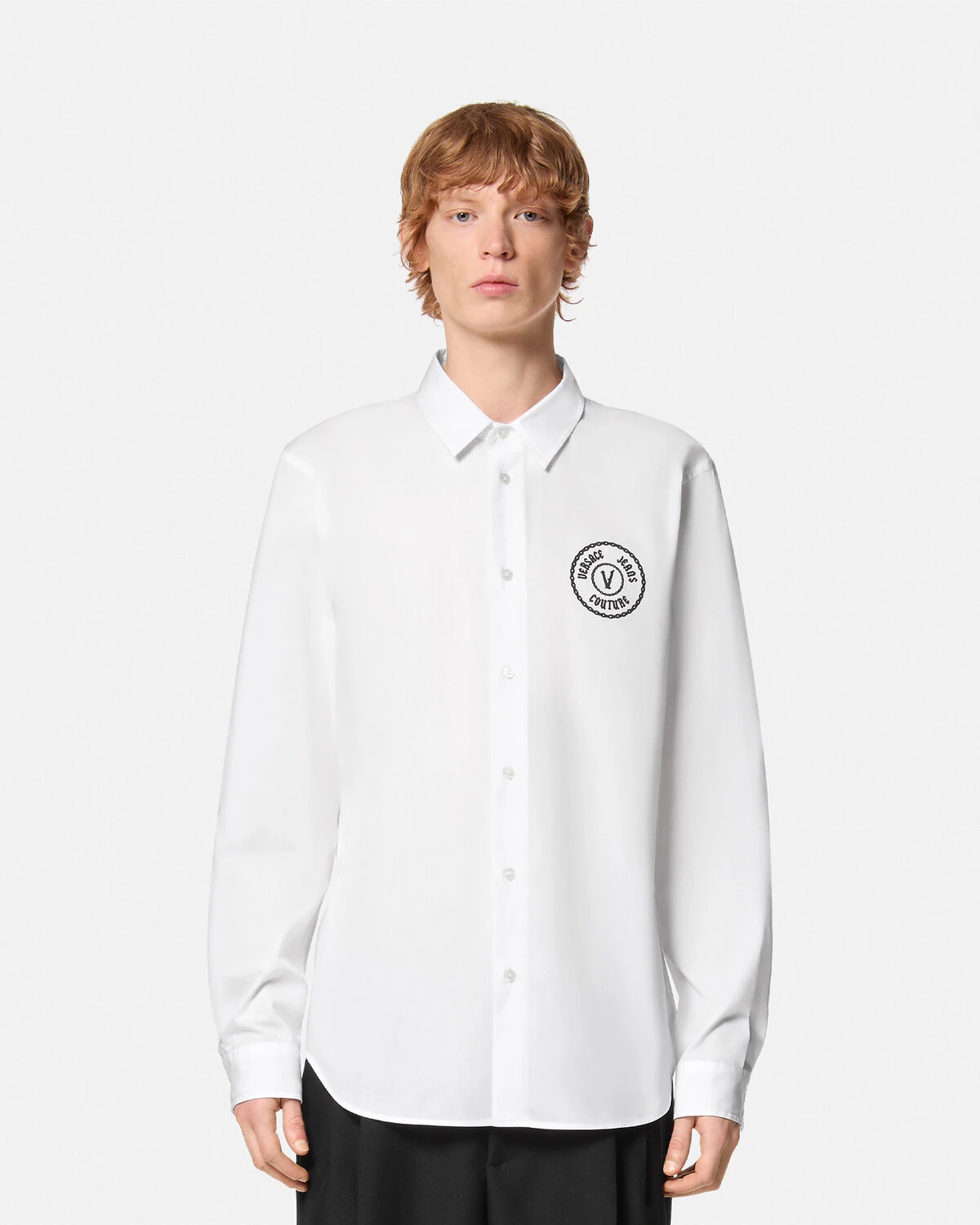 Chain V-Emblem Slim-Fit Shirt - 4