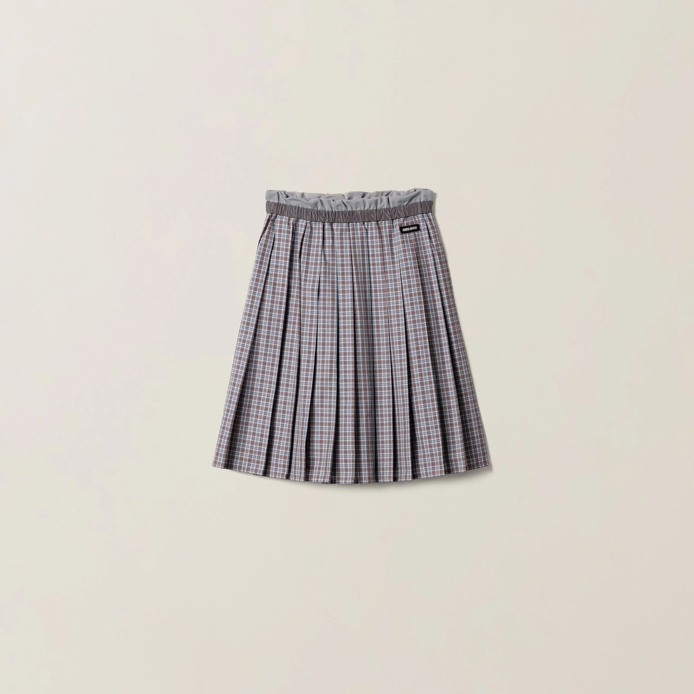 Pleated check skirt - 1