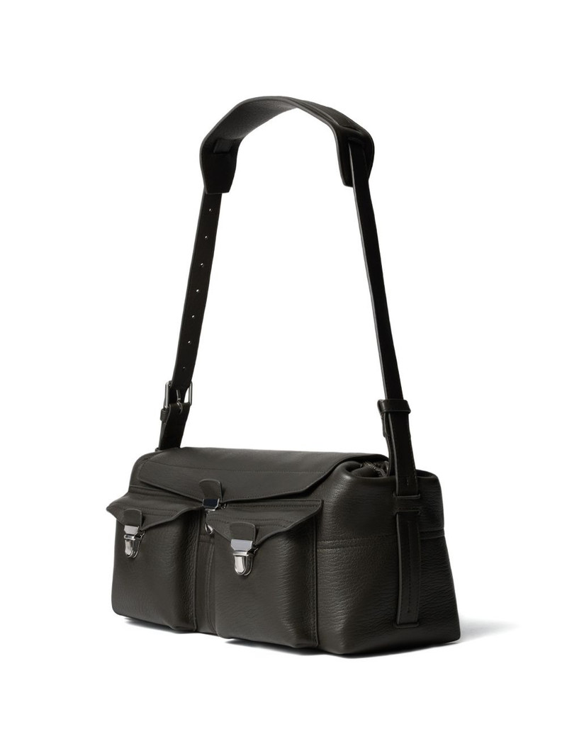 flap metal-clip leather shoulder bag 4