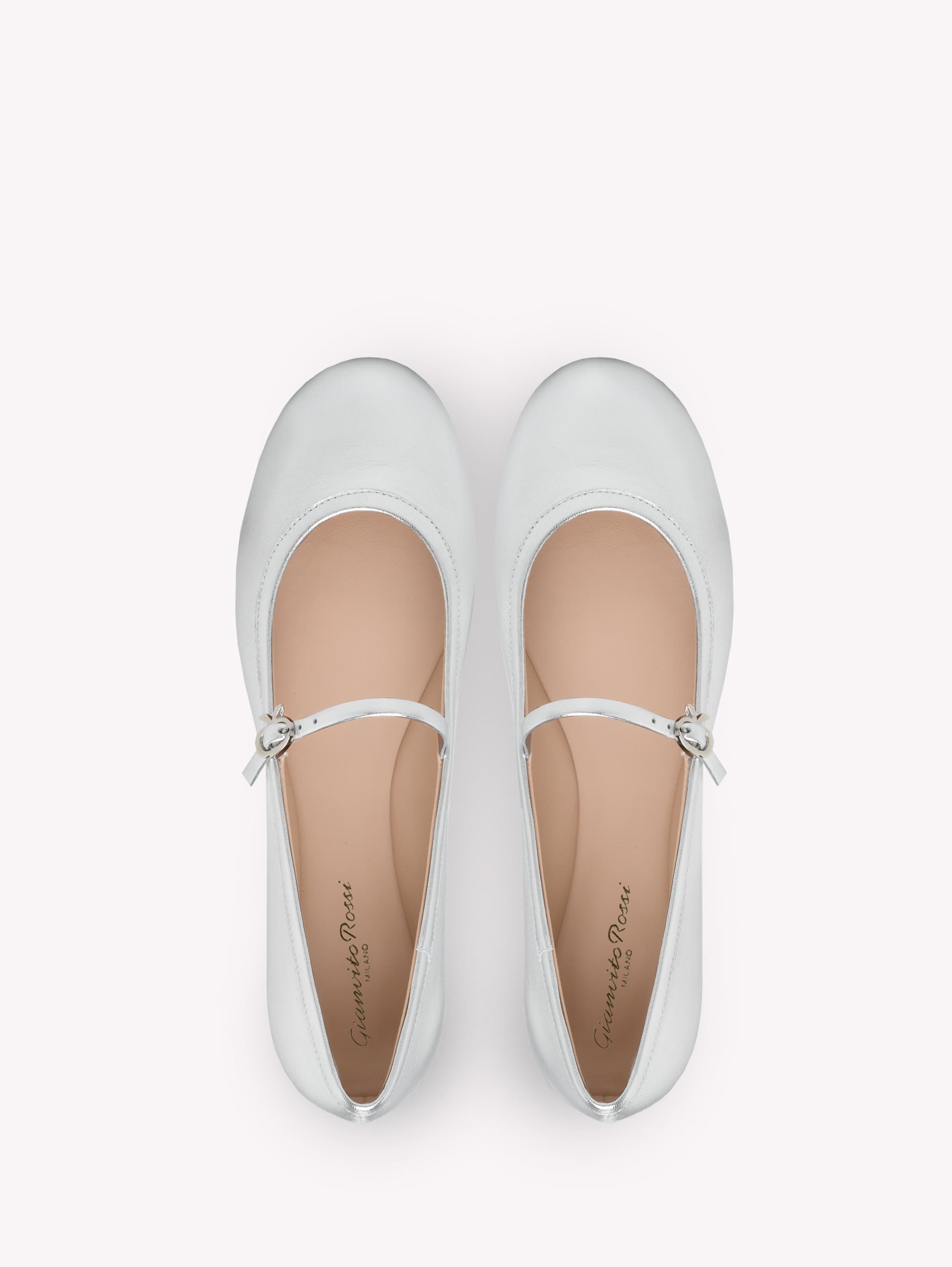 Gianvito Rossi Carla Ballerina in Silver Nappa at Nordstrom - 3