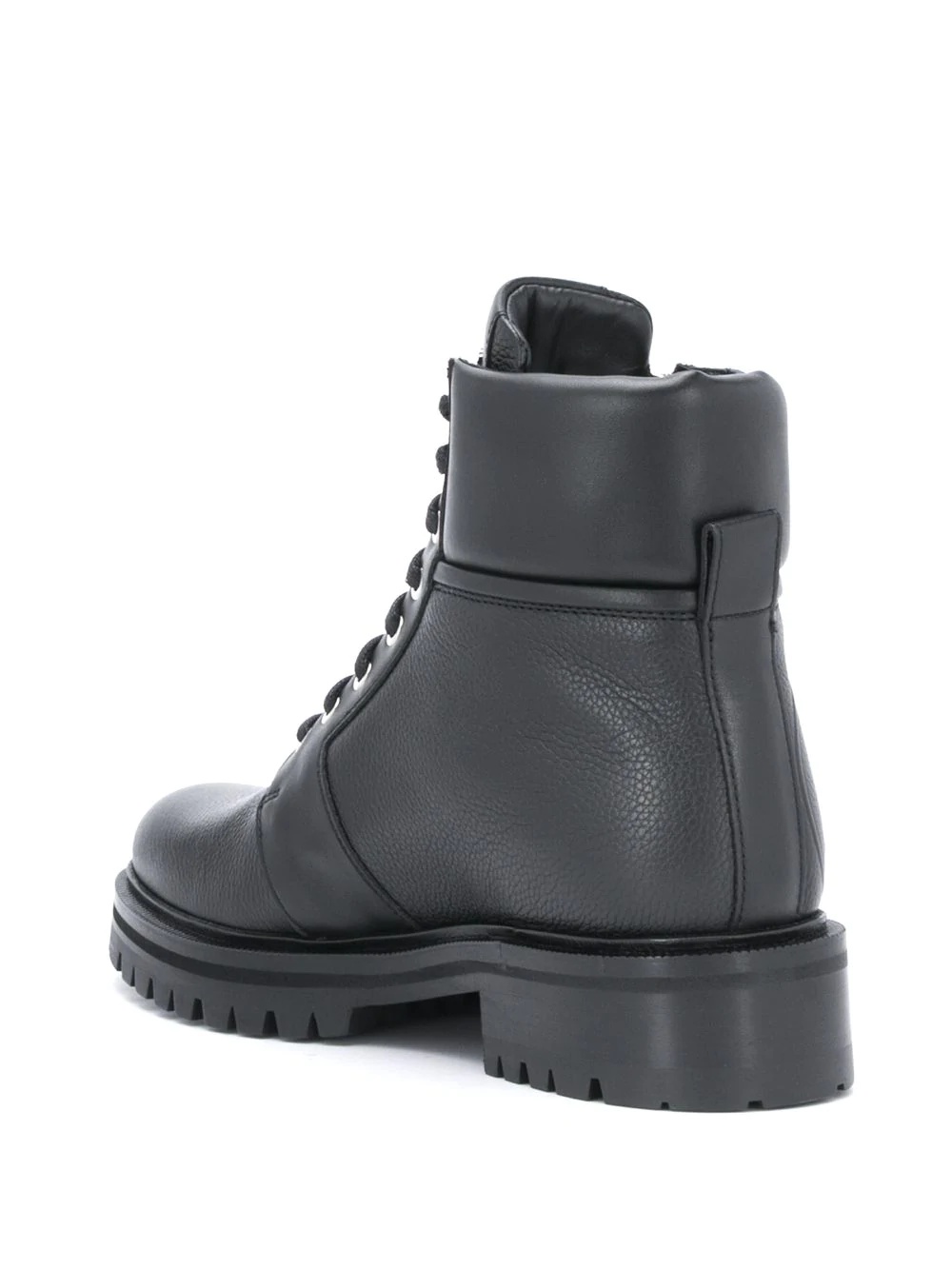 embossed logo combat boots - 3