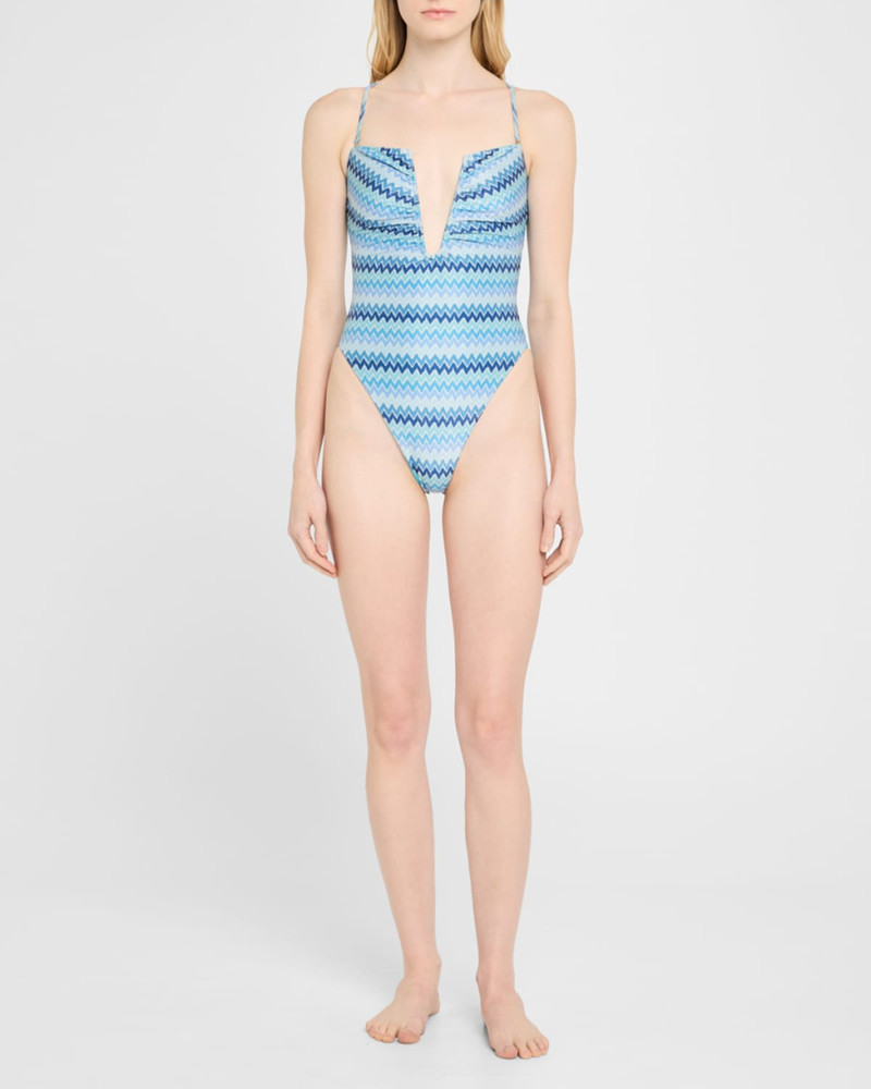 RAMY BROOK Chevron Bianka One-Piece Swimsuit outlook