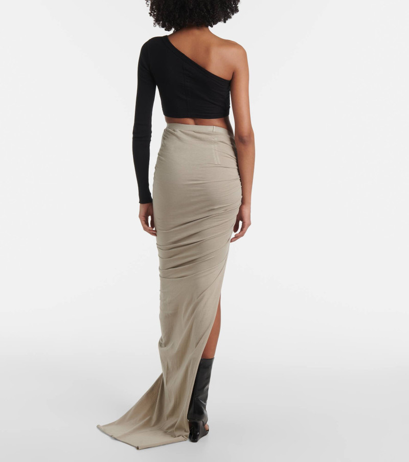 Ruched cotton jersey maxi skirt 3