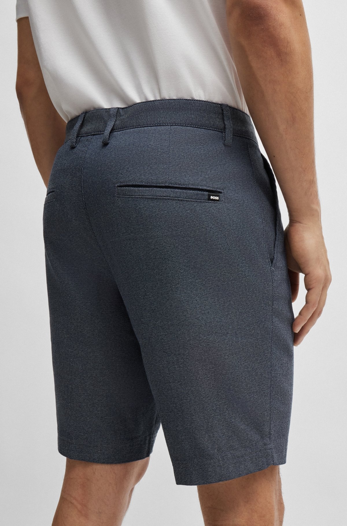 SLIM-FIT SHORTS IN MELANGE TWILL - 5