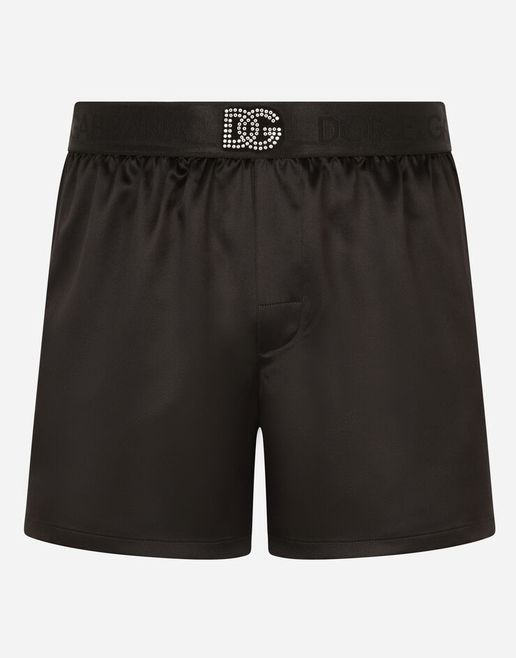 Silk shorts with DG logo and sleep mask - 1