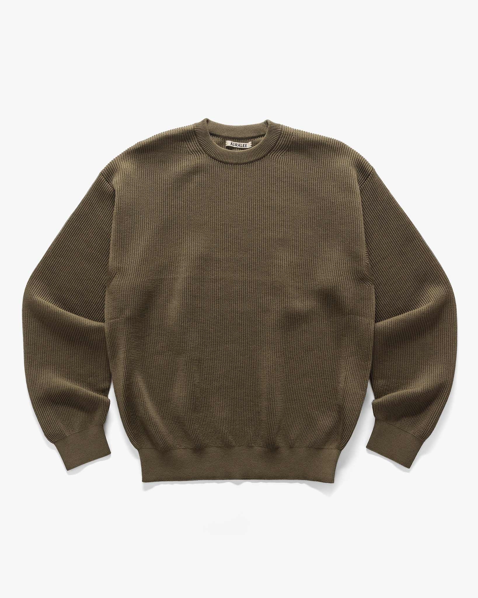 Flat Yarn Rib Knit P/O Khaki - 1