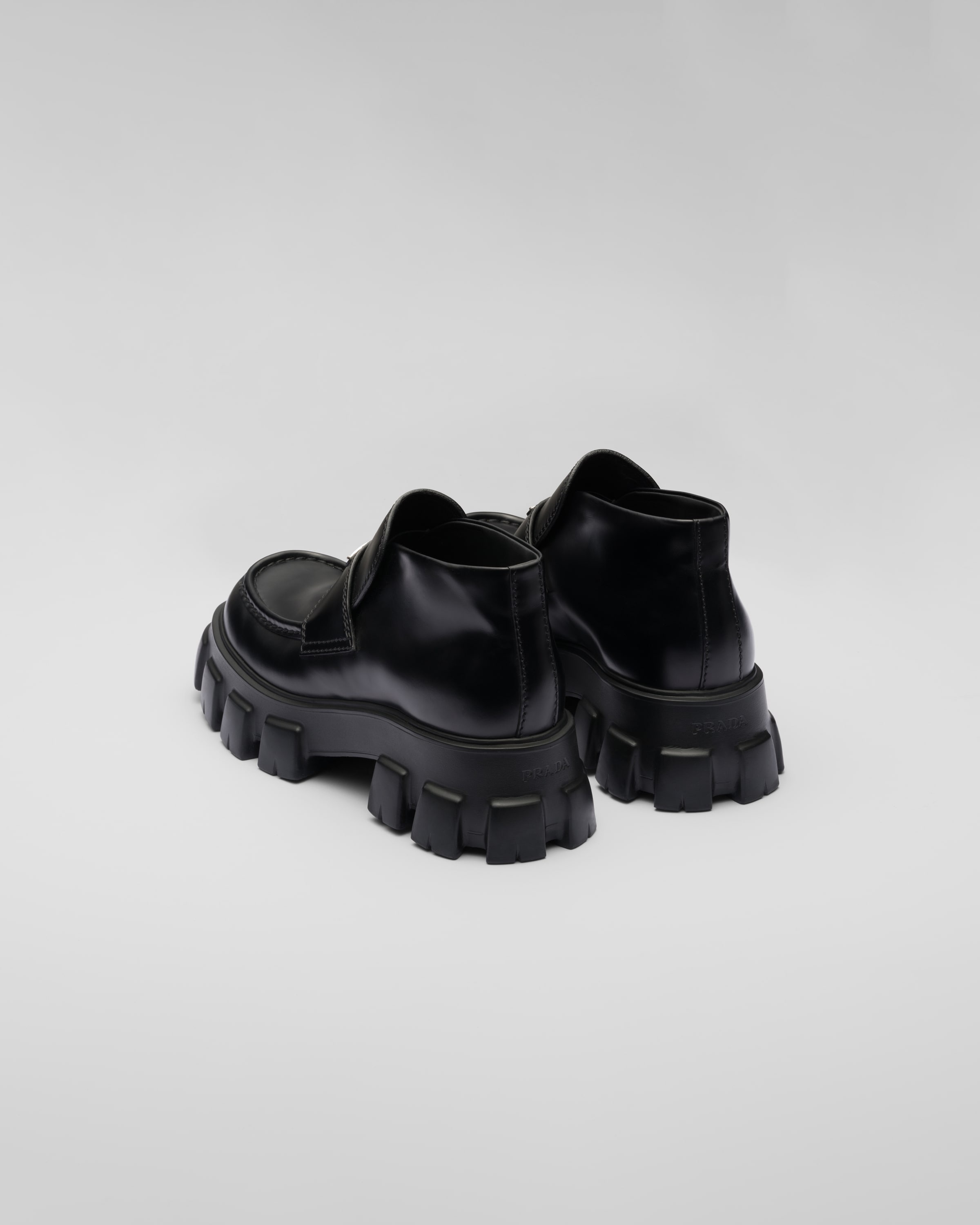 Monolith brushed leather flatform loafers