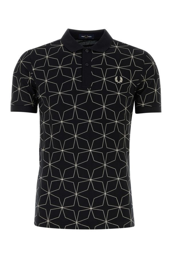 Printed piquet polo shirt - 1