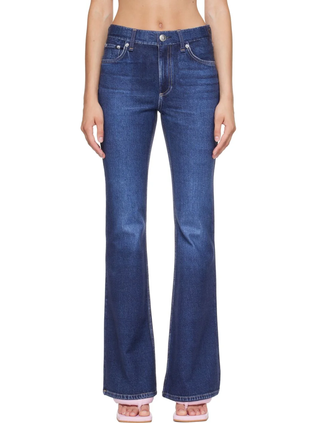 Blue Miramar Ponte Dahlia Mid Rise Flare Jeans - 1