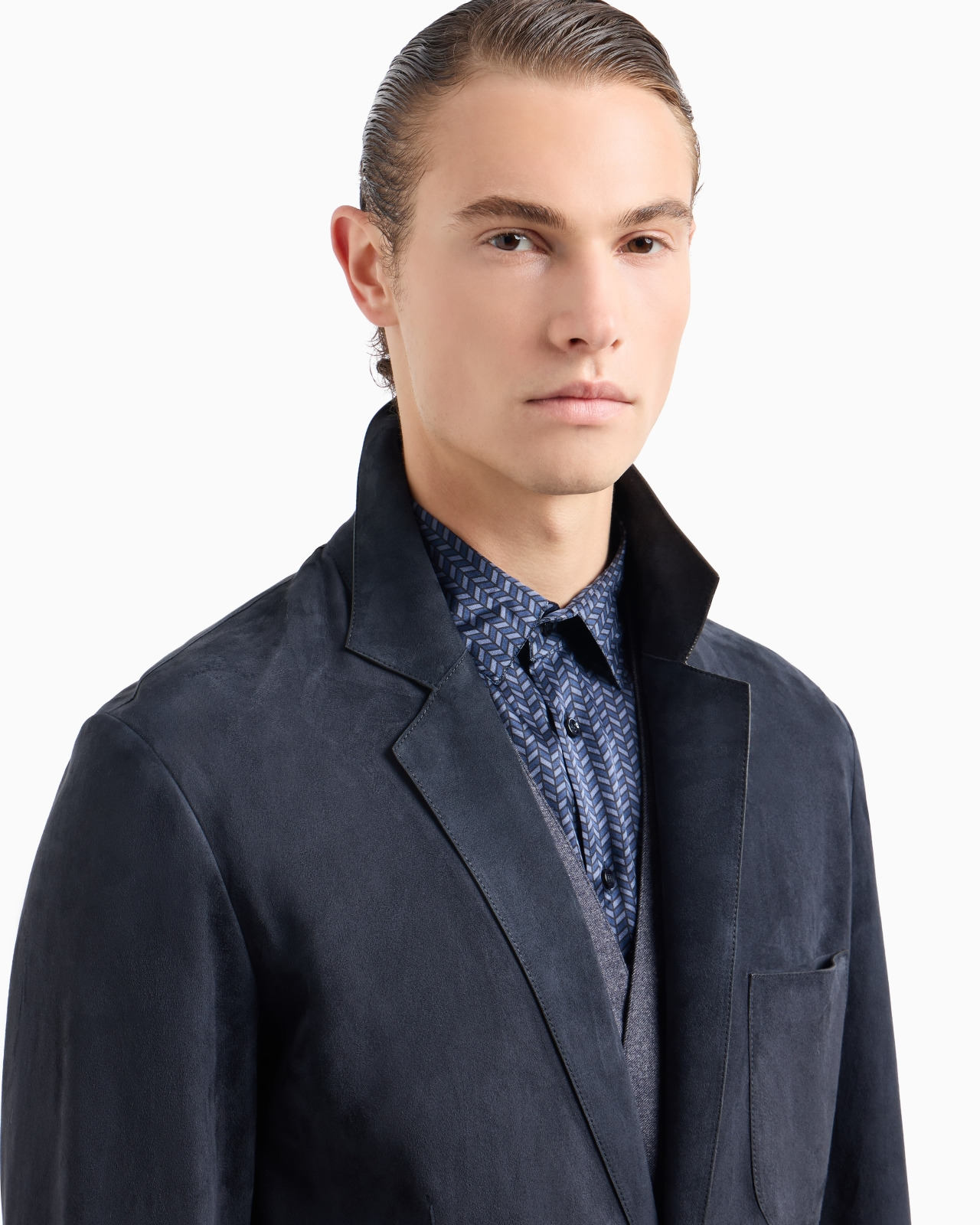 Single-breasted jacket in suede - 5