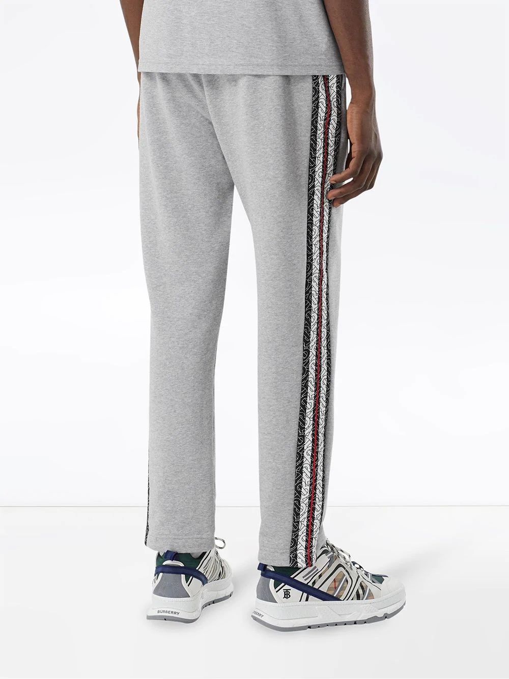 monogram stripe track pants - 4