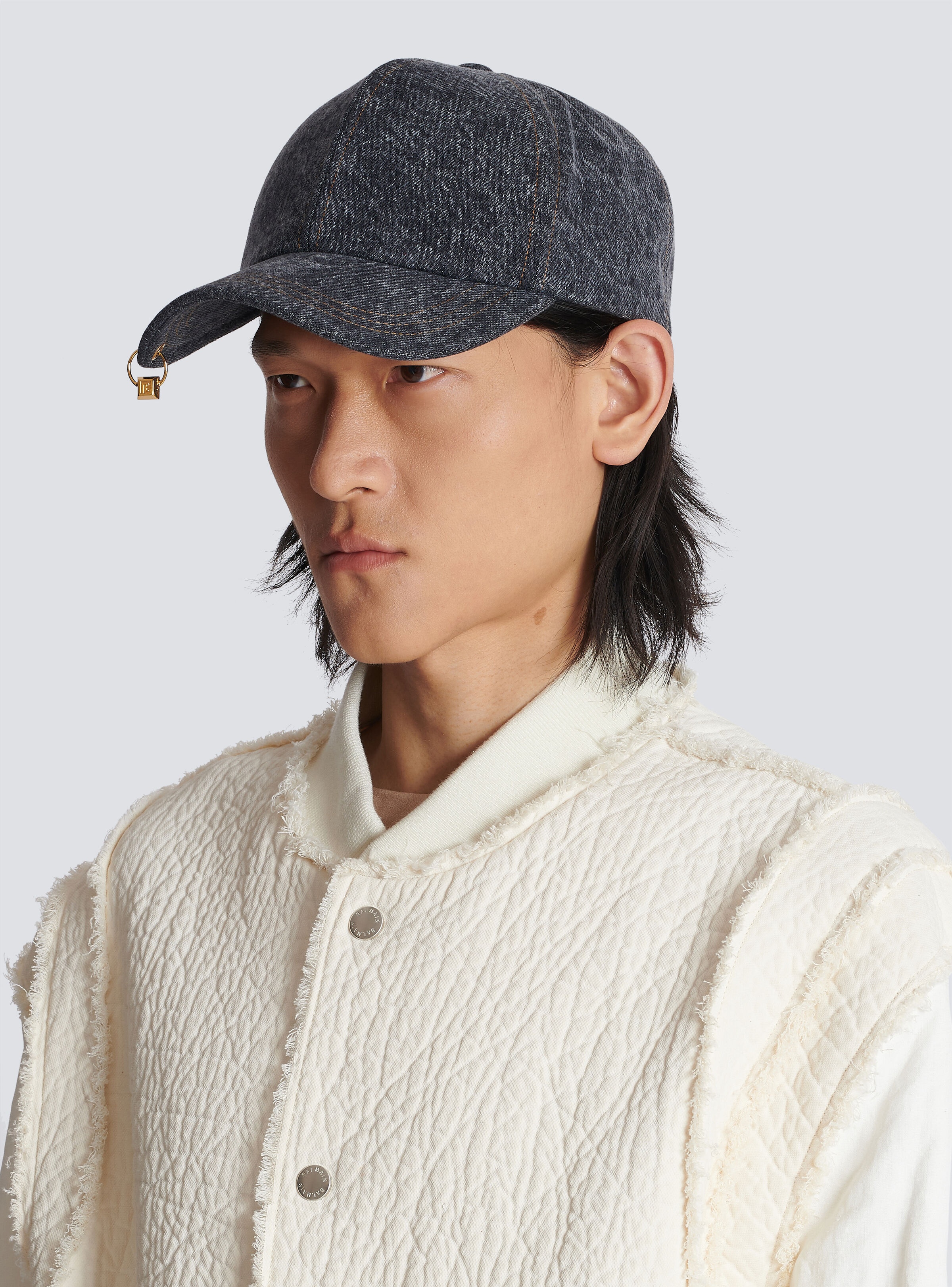 Denim cap with PB pendant - 4