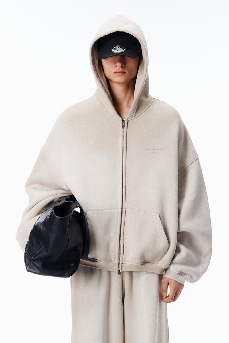 Crystal Washed Terry Zip Hoodie 2