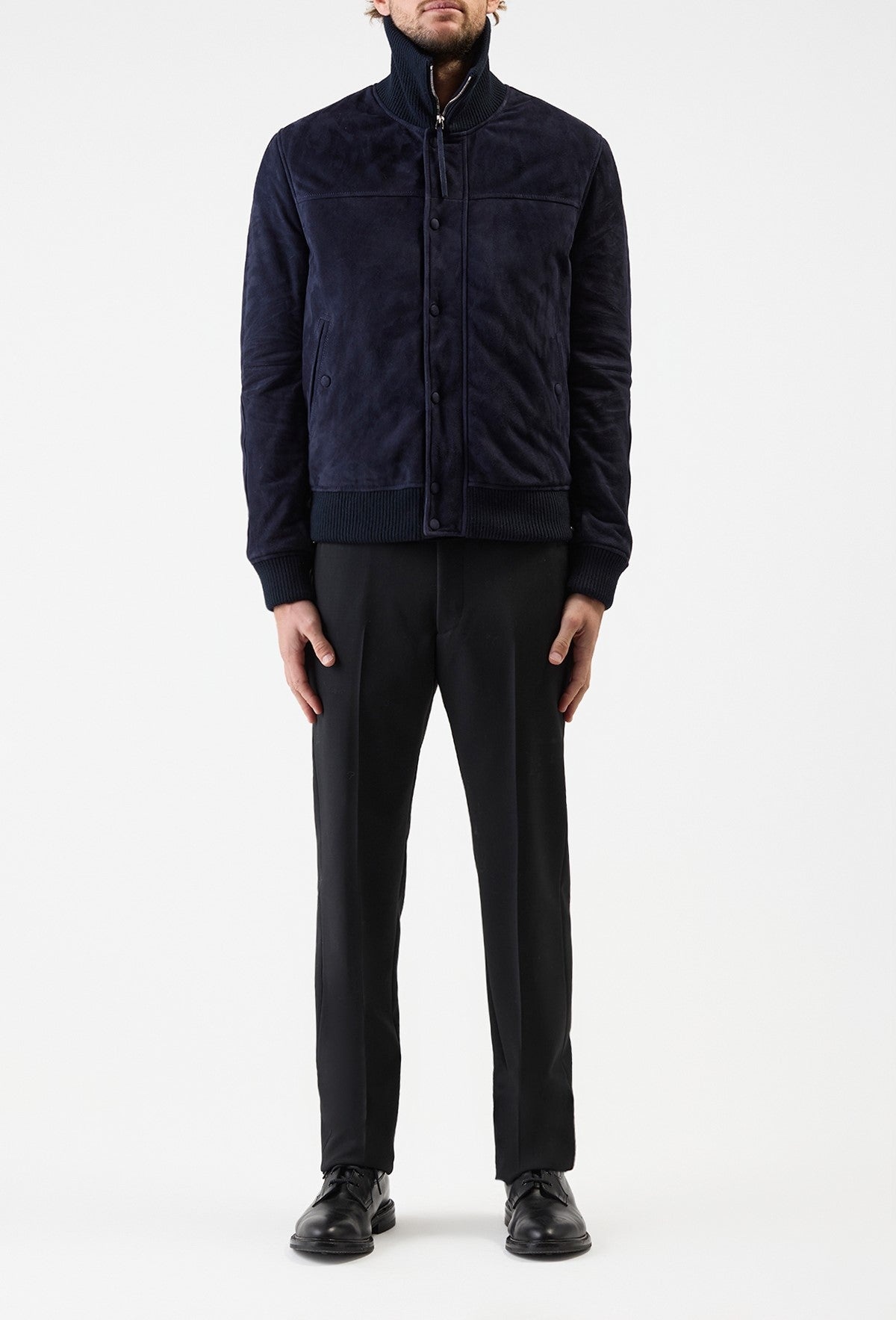 Matthieu Jacket in Dark Navy Suede - 2