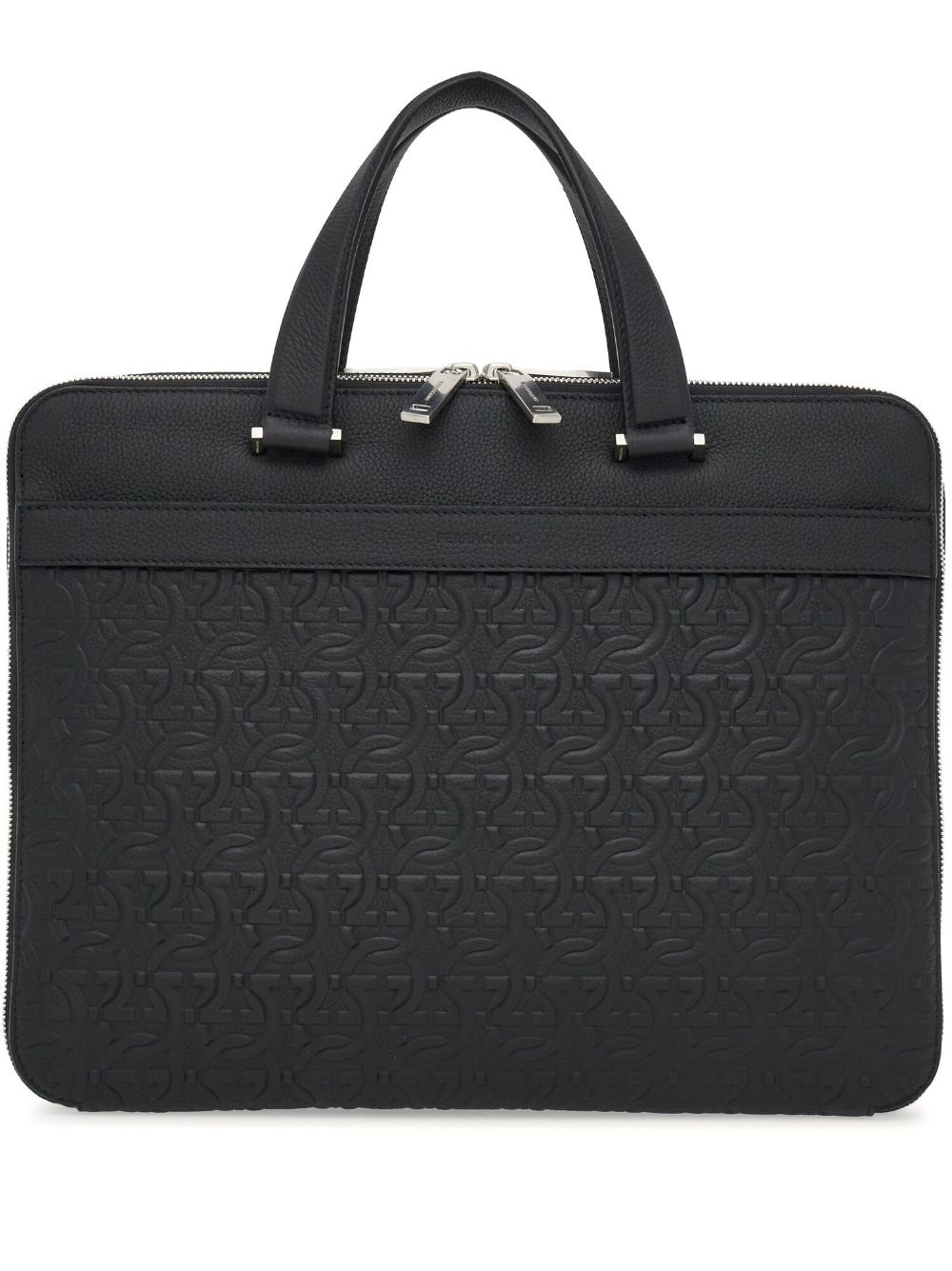 monogram-embossed leather briefcase - 1