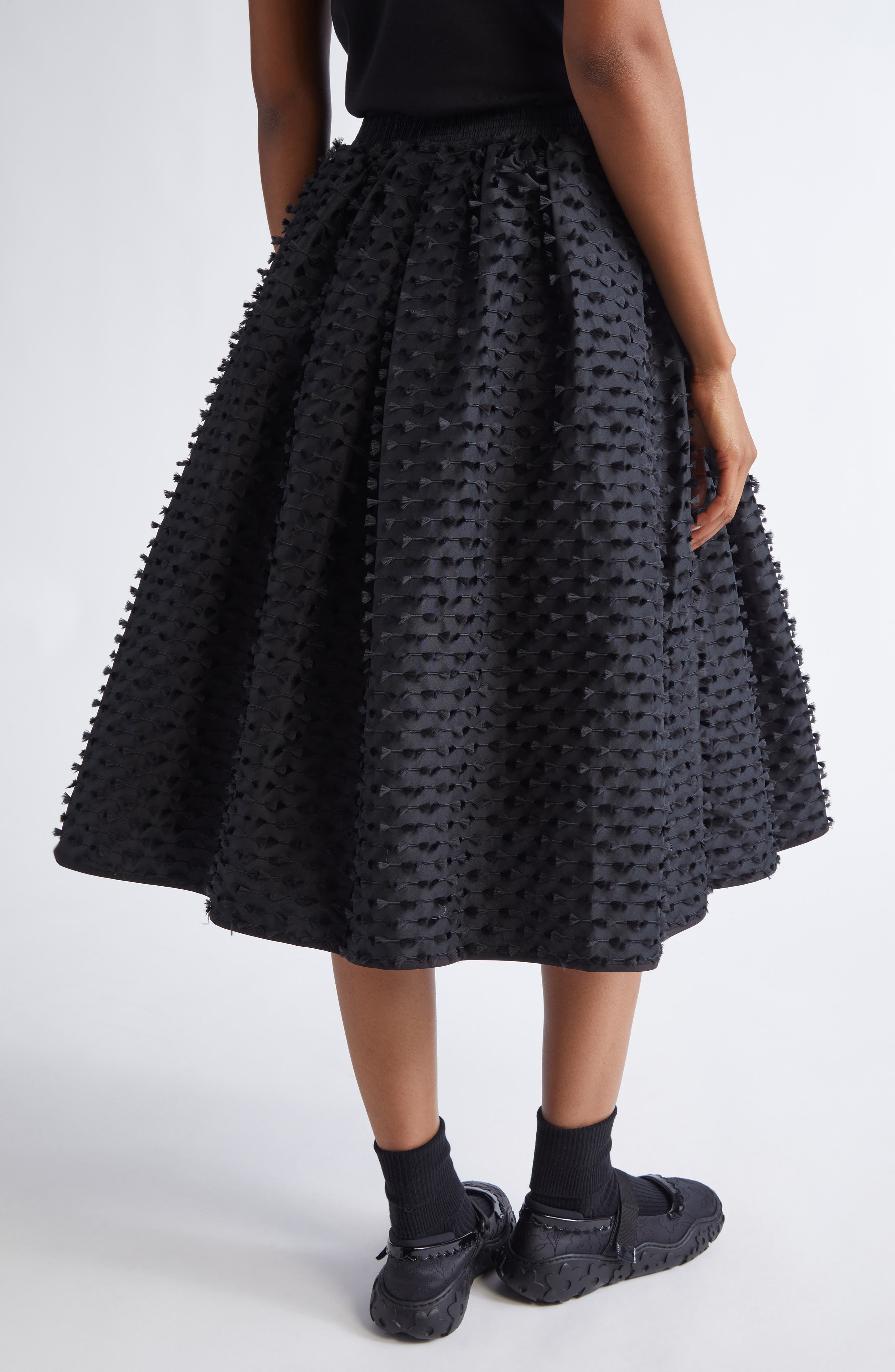 Cecilie Bahnsen Mala Fiamma Fil Coupé Skirt in Black at Nordstrom - 3