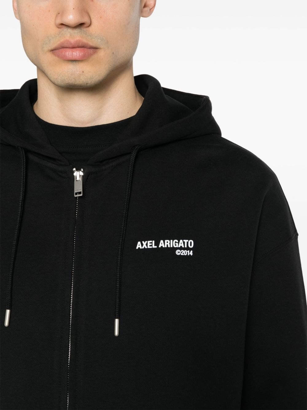 logo-print zip-fastening hoodie - 5