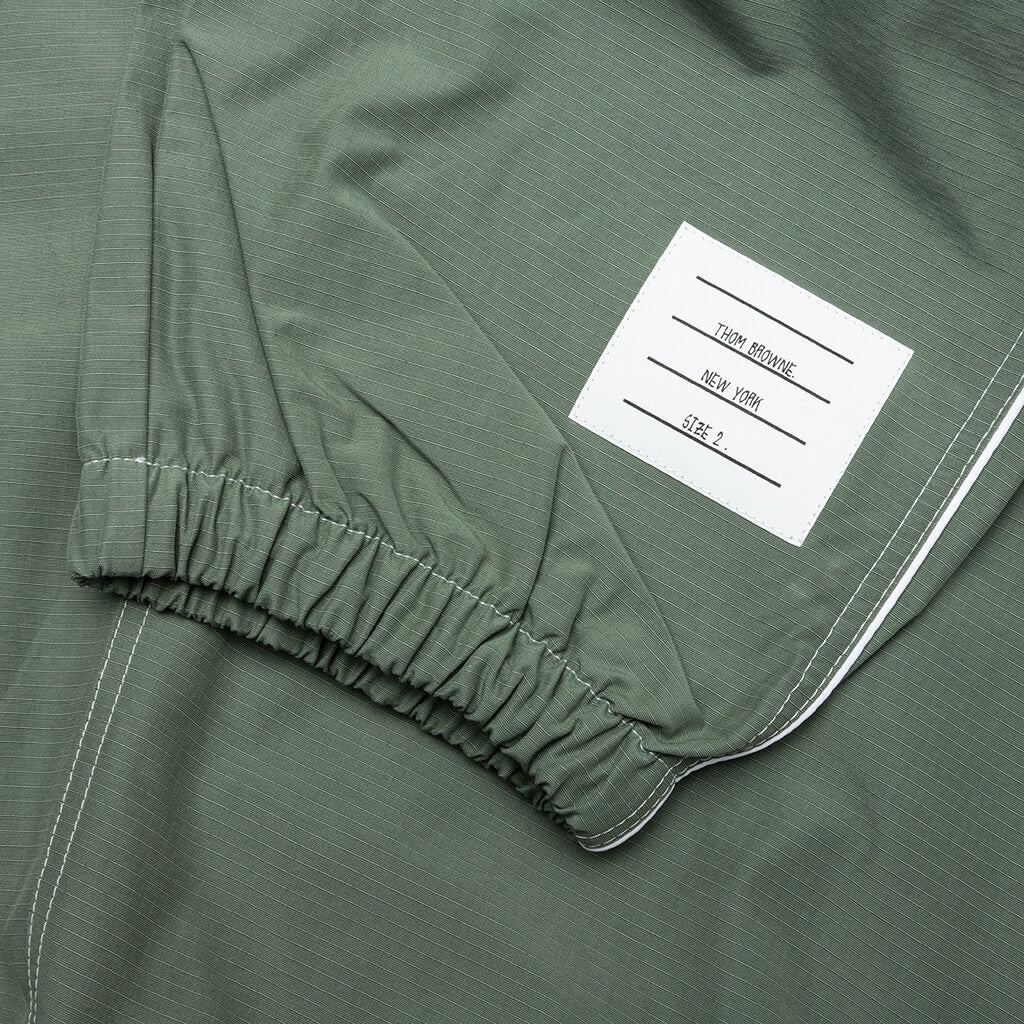 CONTRAST WHITE STITCHING TRACK PANTS - DARK GREEN - 3