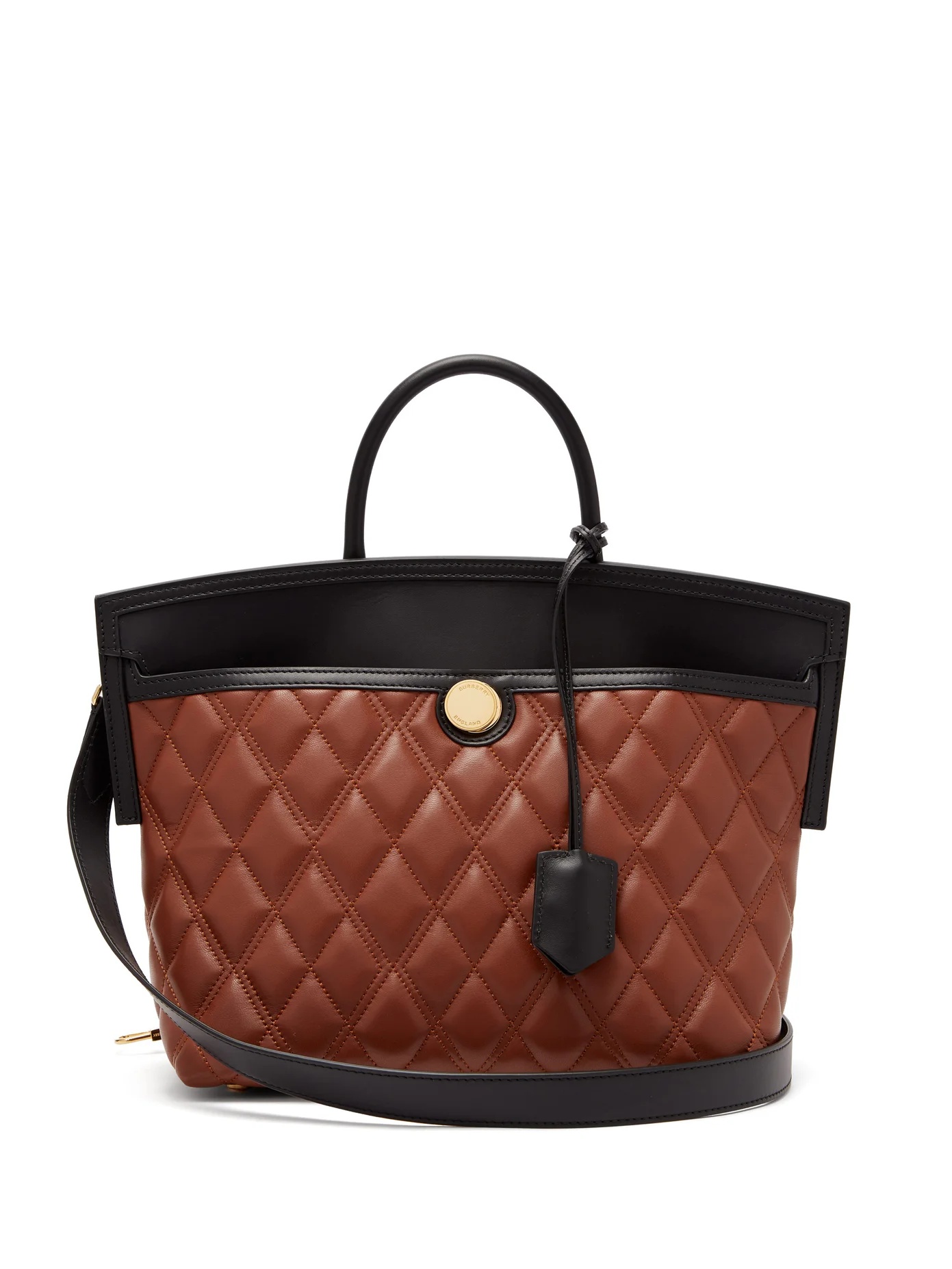 Society small quilted leather tote bag - 1