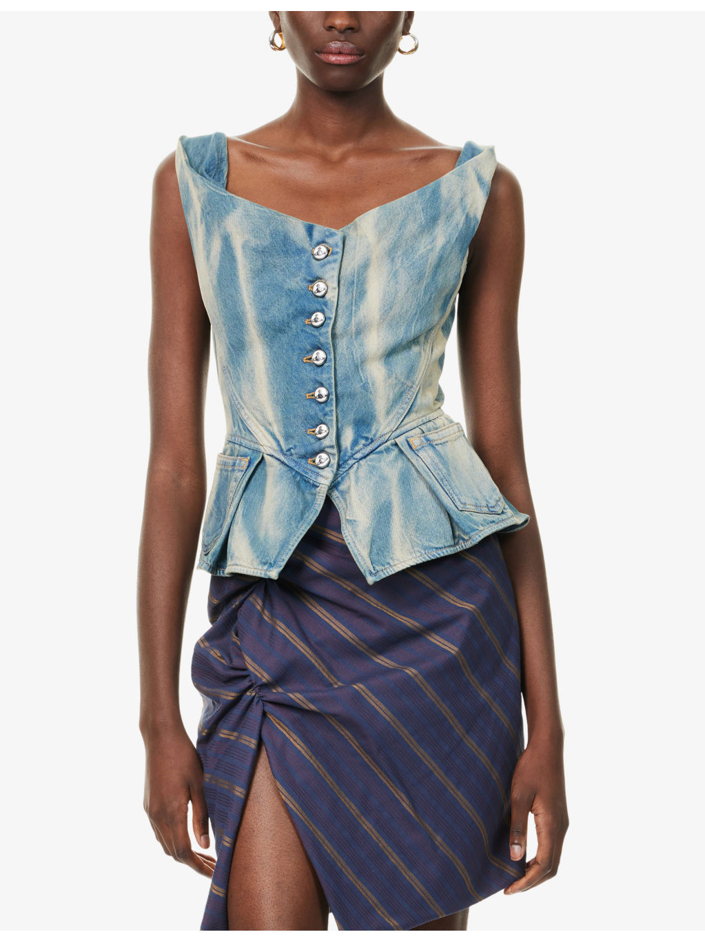 Monday Peplum Denim Vest - 3