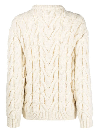 PHILIPP PLEIN long-sleeve cable-knit jumper outlook