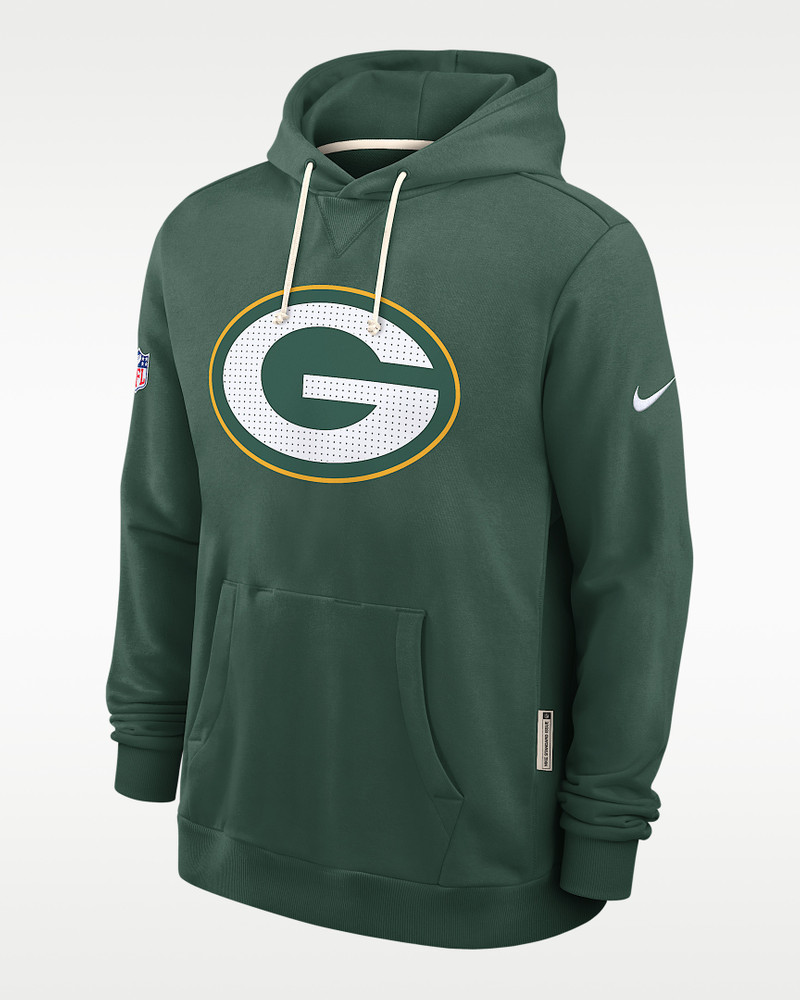 Green Bay Packers Initial Home Sideline Men's Nike Dri-FIT NFL Pullover Hoodie 1