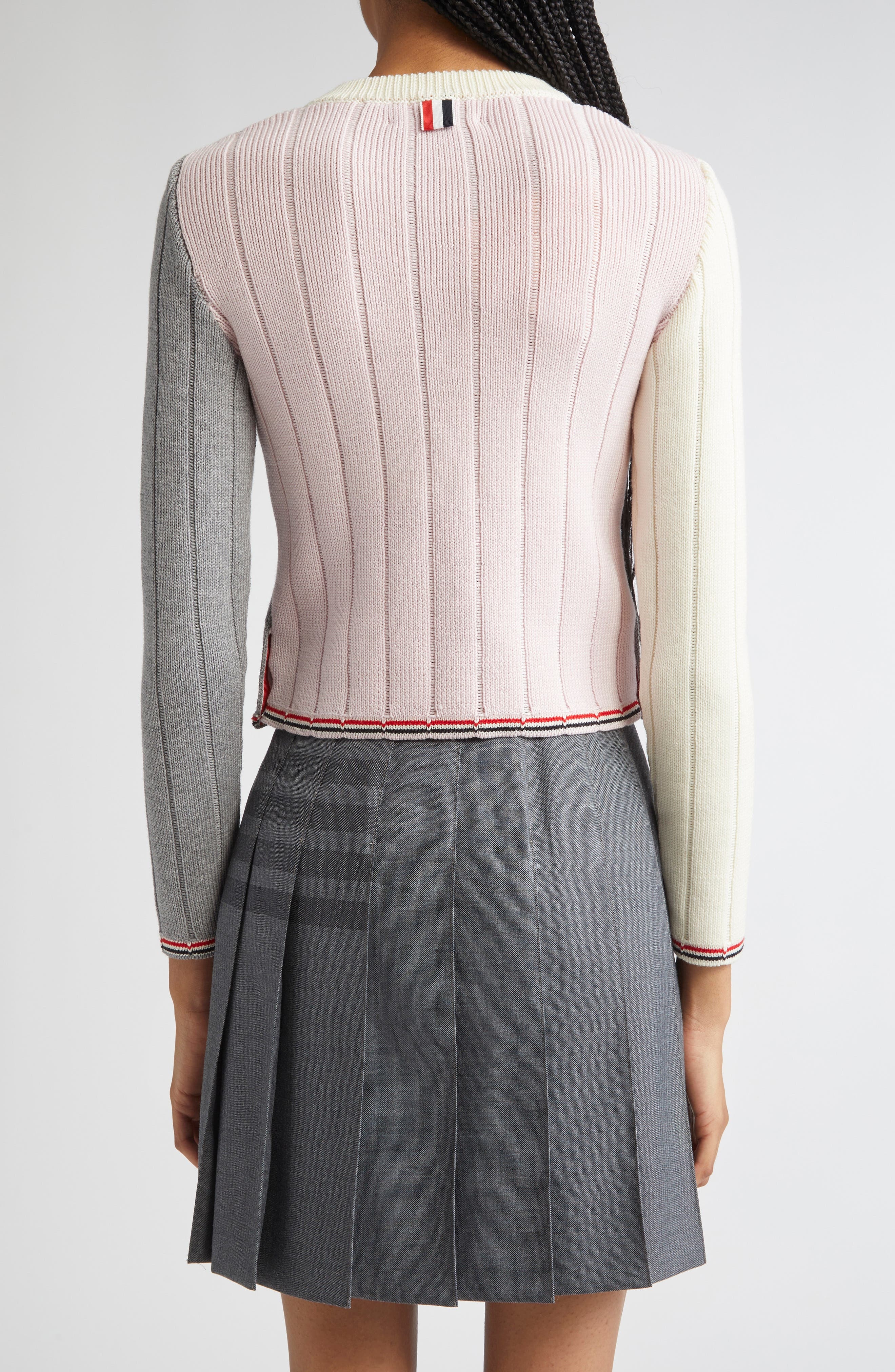 Thom Browne Fun-Mix Ladder Stitch Wool Sweater in Multicolor Mix at Nordstrom - 3