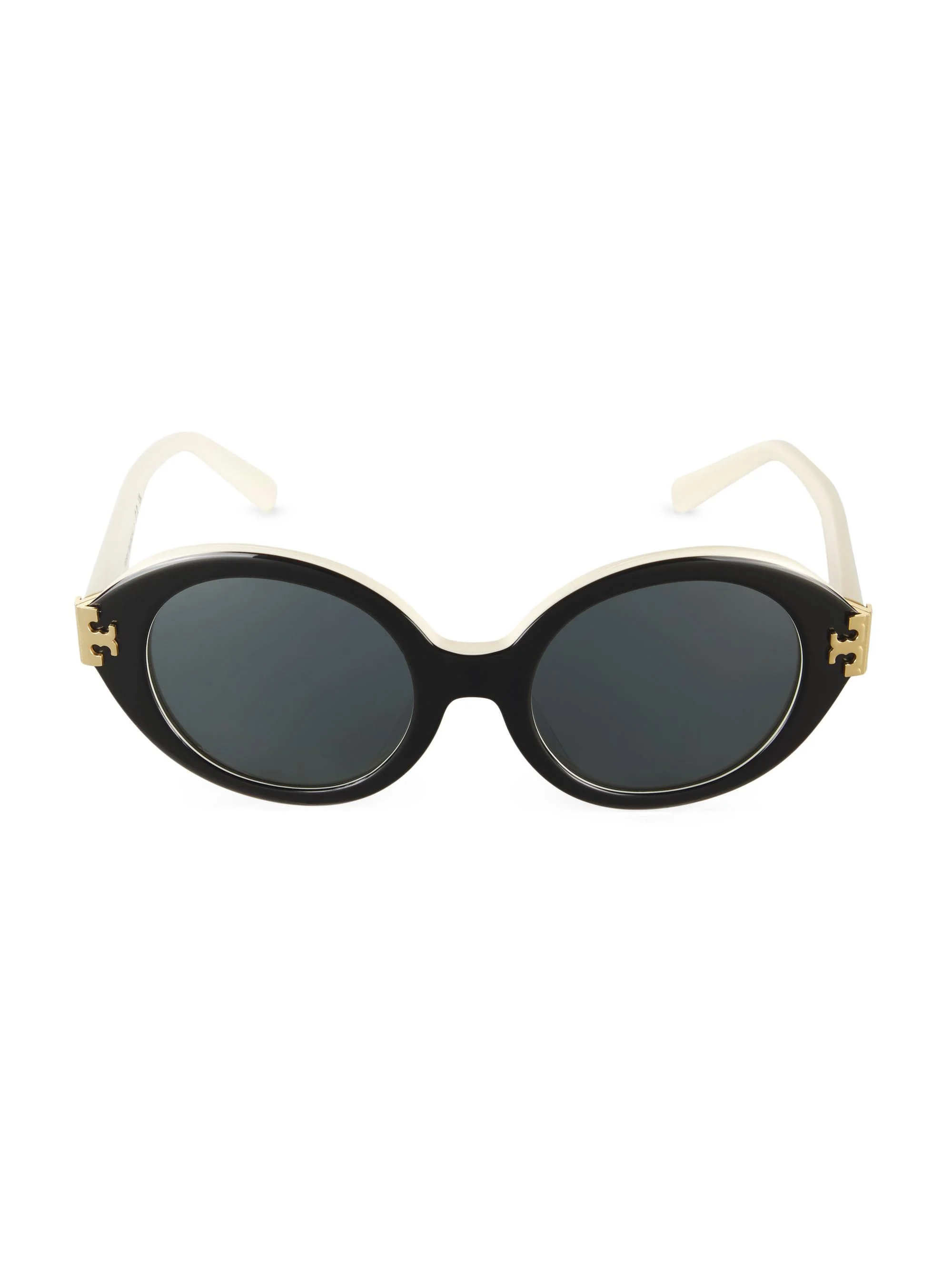 Women's 52MM Oval Sunglasses - Dark Grey Black - 1