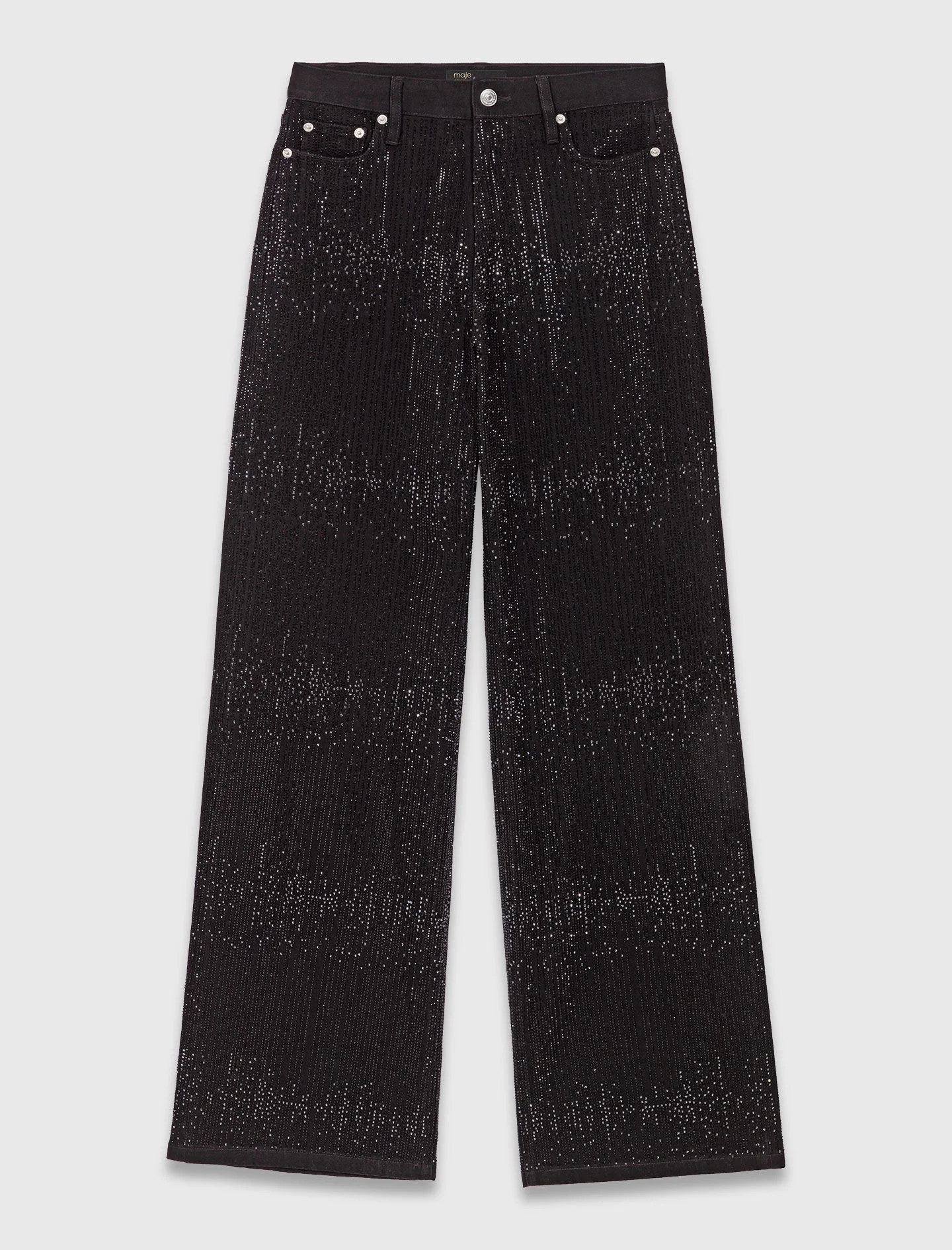 Wide-leg rhinestone jeans - 1