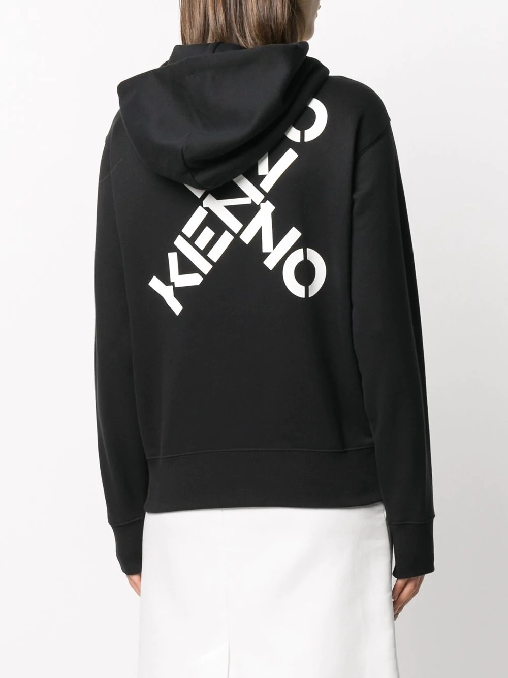 cross logo print hoodie - 4