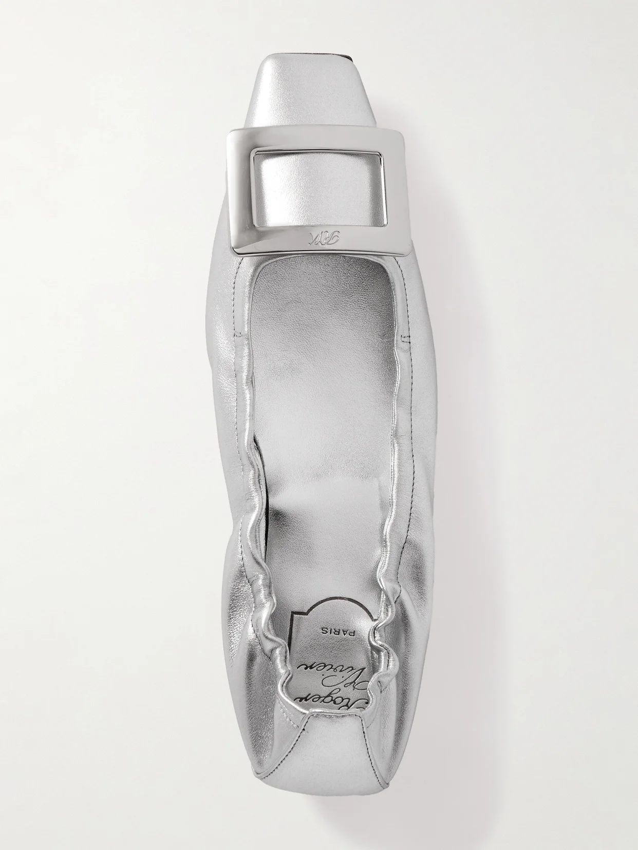 Belle Vivier 25 Embellished Metallic Ballet Flats - 1