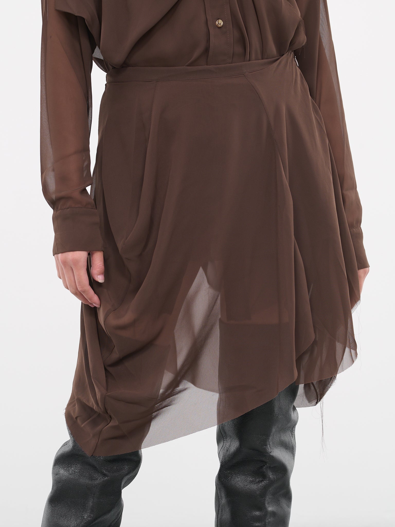 Draped Sheer Skirt - 4