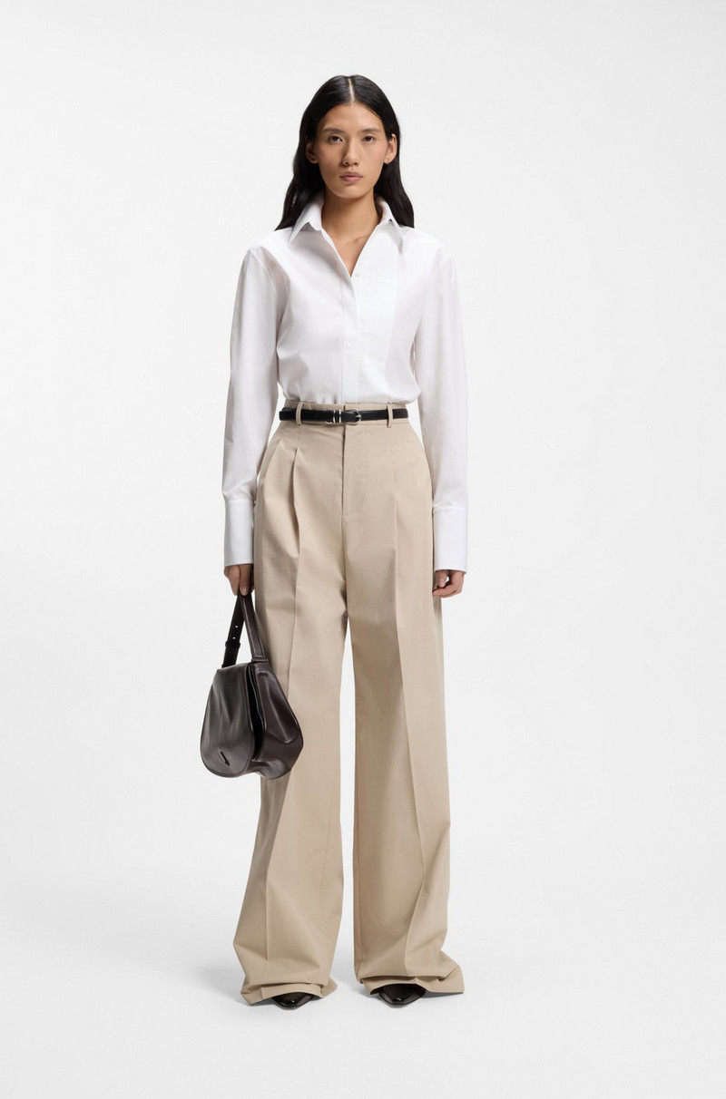 BOSS PLEATED-FRONT SHIRT IN COTTON outlook