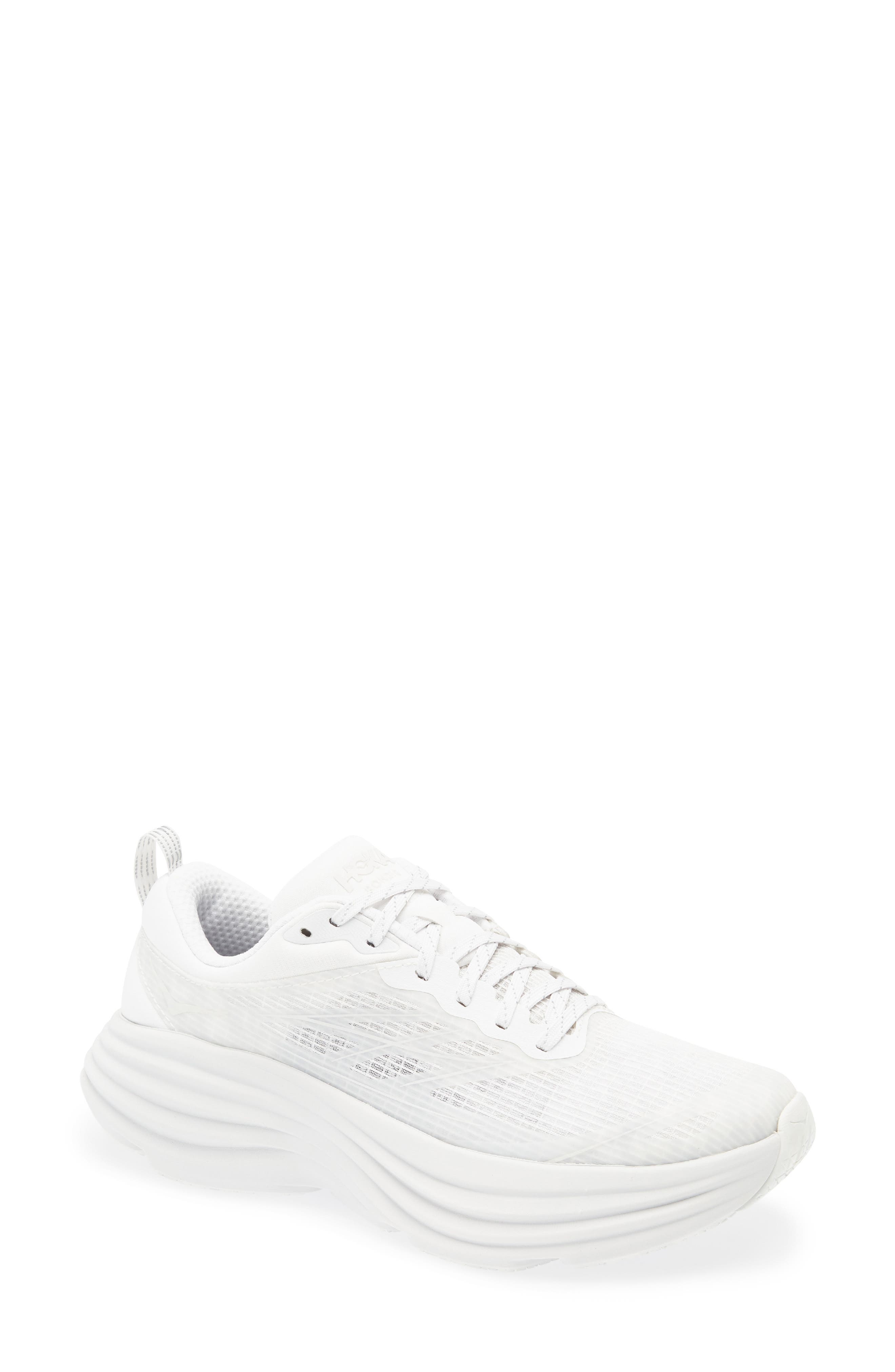 HOKA Bondi 8 Caged Sneaker in White /Cosmic Grey at Nordstrom - 1