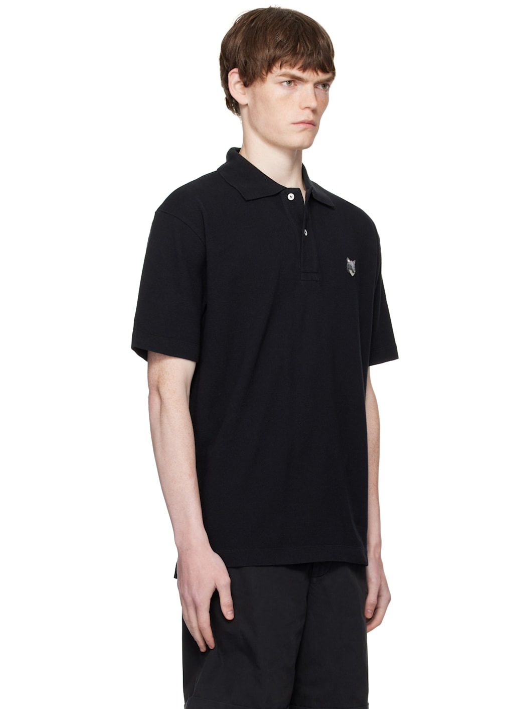 Black Bold Fox Head Patch Comfort Polo - 2