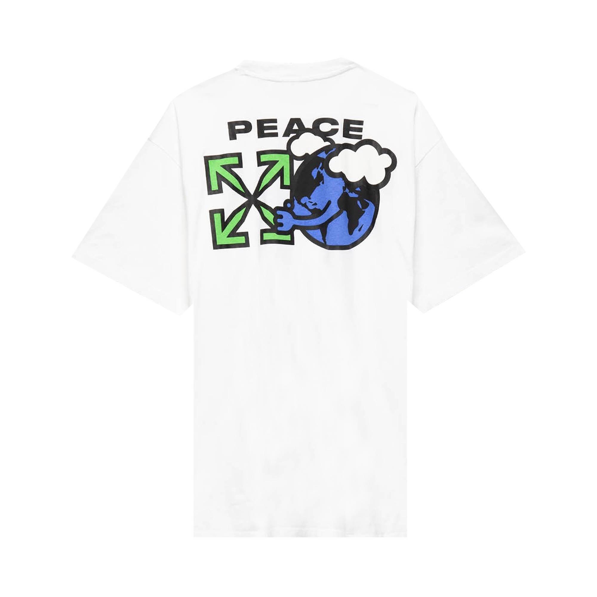 Off-White Peace Worldwide Over Tee 'White/Green' - 2
