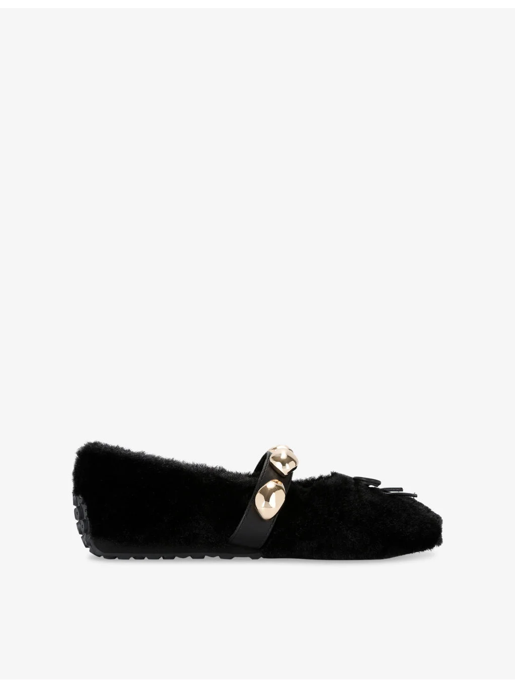 Toasted Faux-Fur Ballet Flats - 1