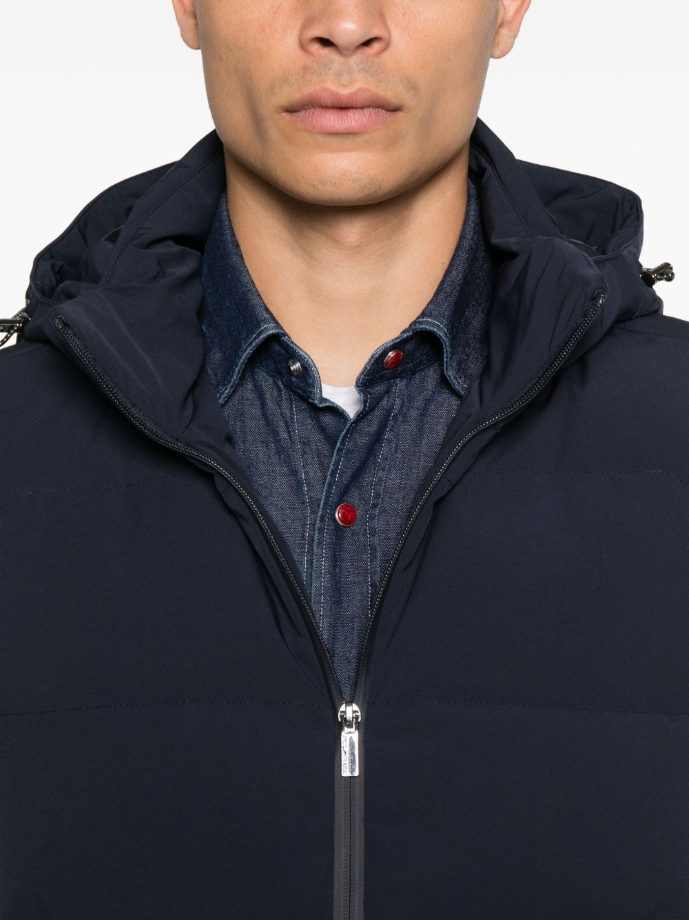 hooded quilted vest - 5