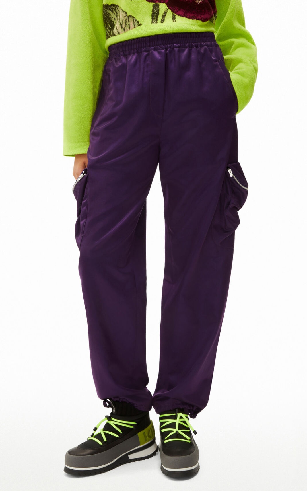 Satin cargo trousers - 4