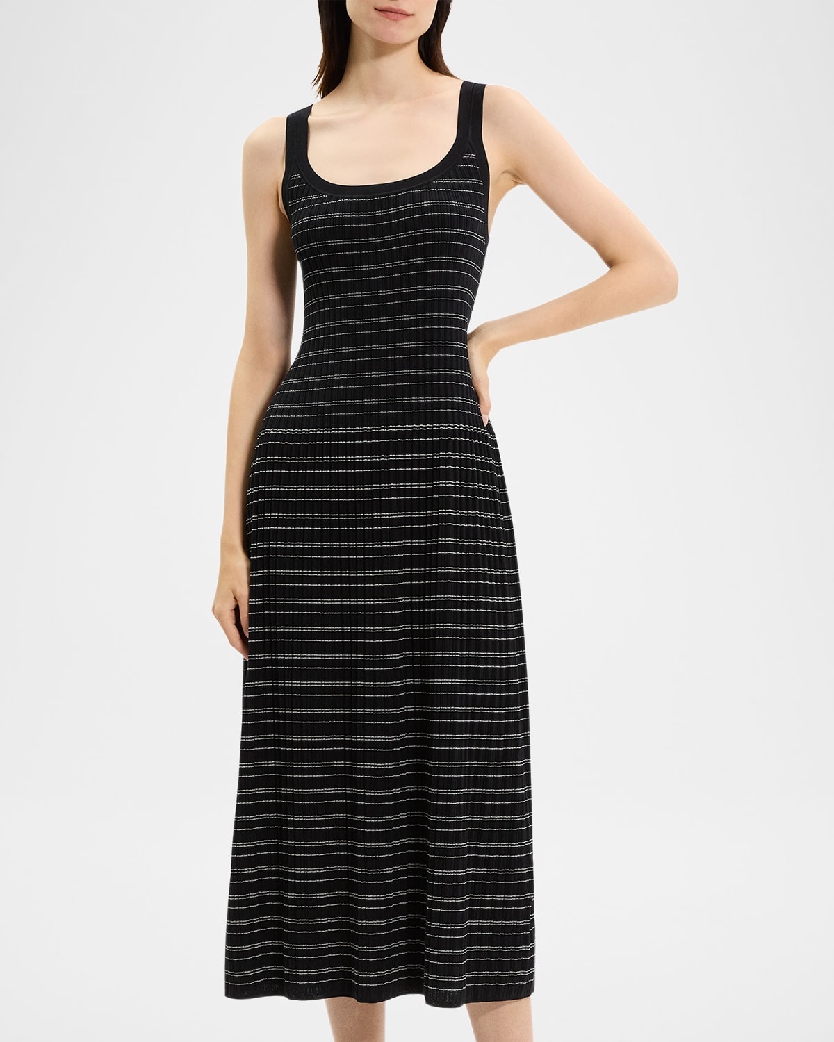 Stripe Knit Midi Dress - 5