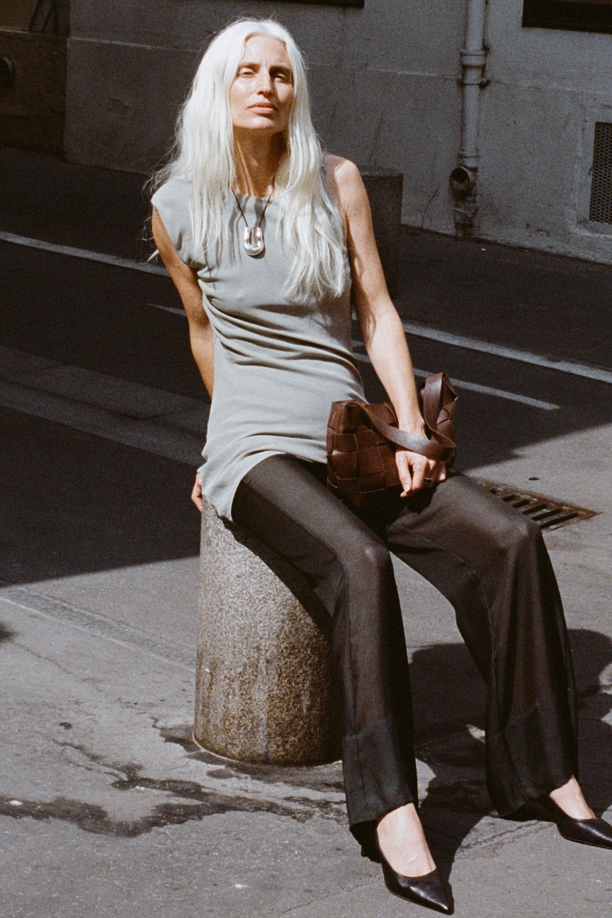 Sheer Silk Gauze Pants - Soot - 7