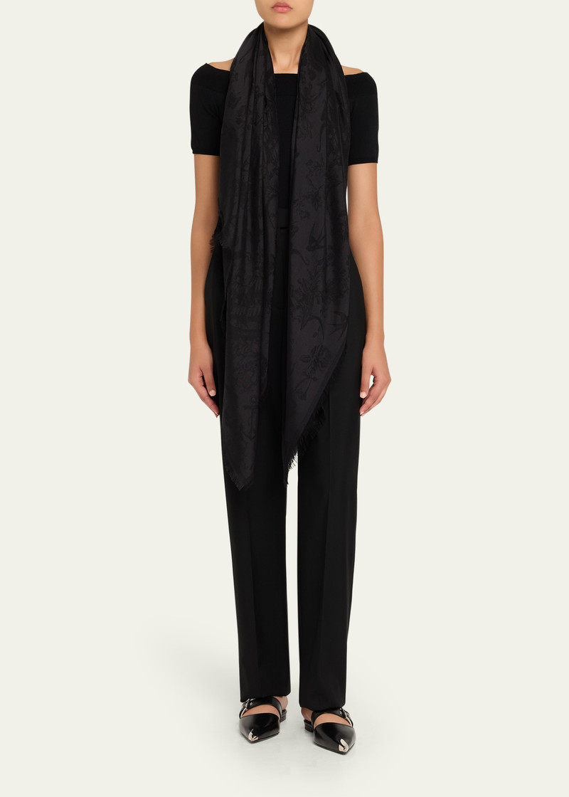 Alexander McQueen Sailor Tattoo Wool & Silk Shawl outlook