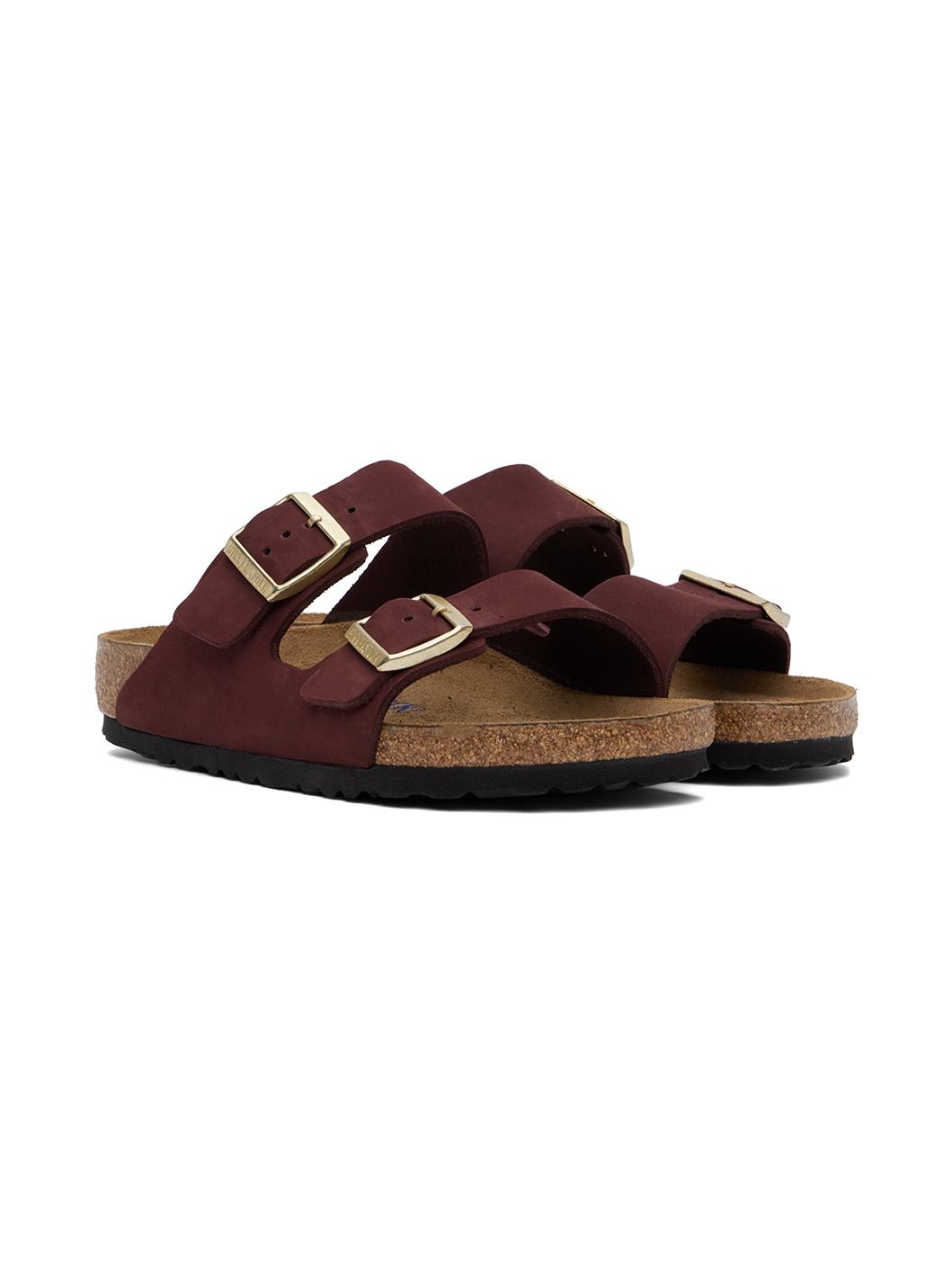 Burgundy Regular Arizona Soft Footbed Sandals - 4