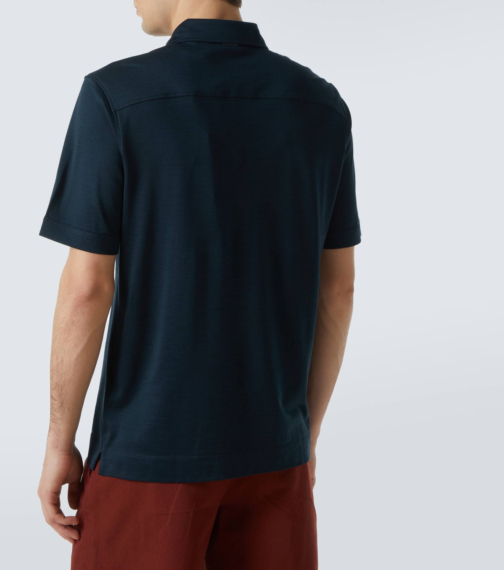 Silk and cotton polo shirt - 4