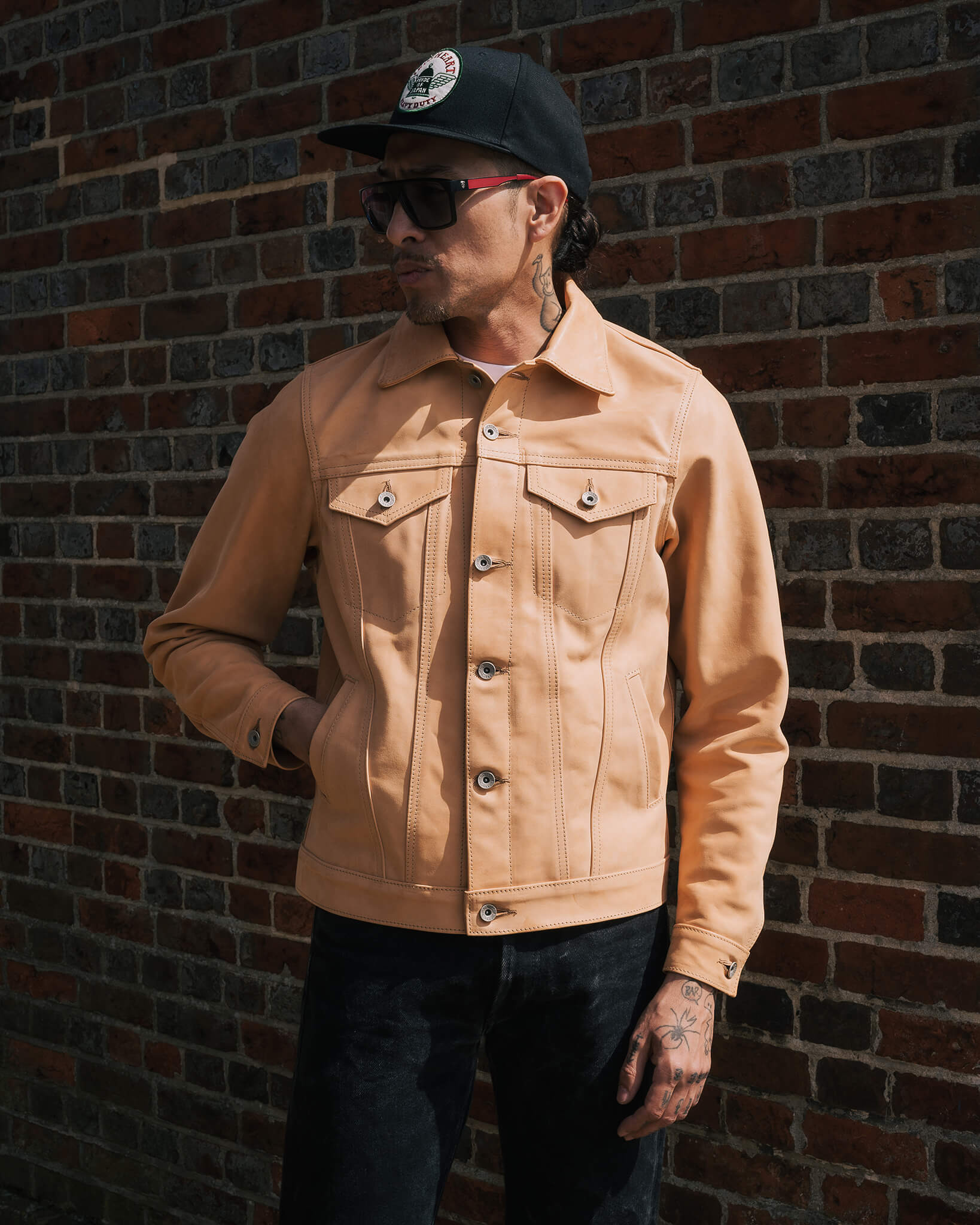 IHSB-EXT-NAT Iron Heart x Simmons Bilt Natural Horsehide Type III Jacket - The Extractor - 4