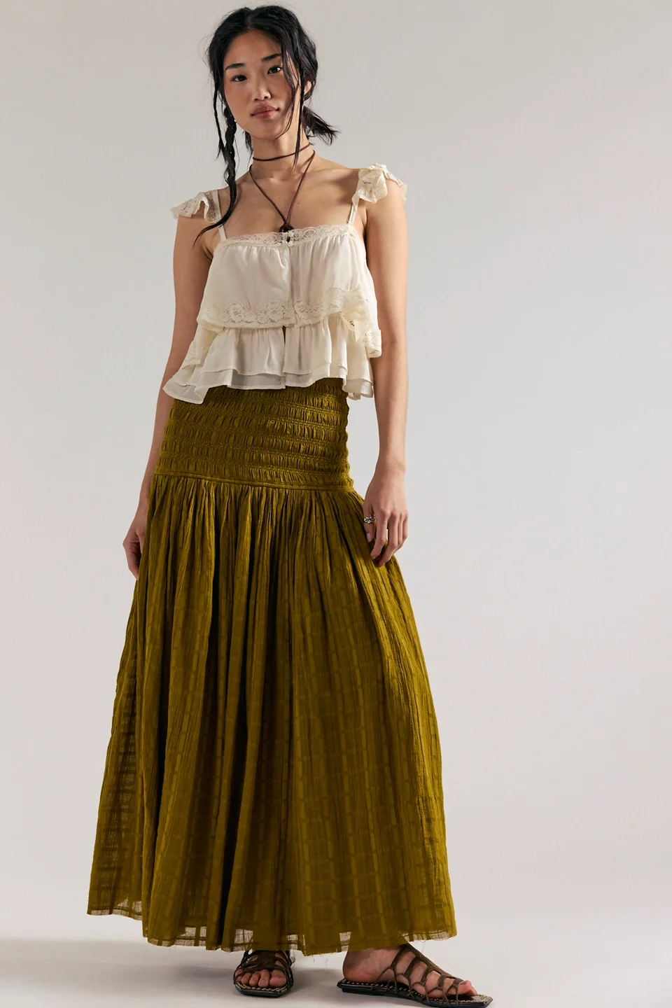 Raven Solid Convertible Maxi Skirt - 1