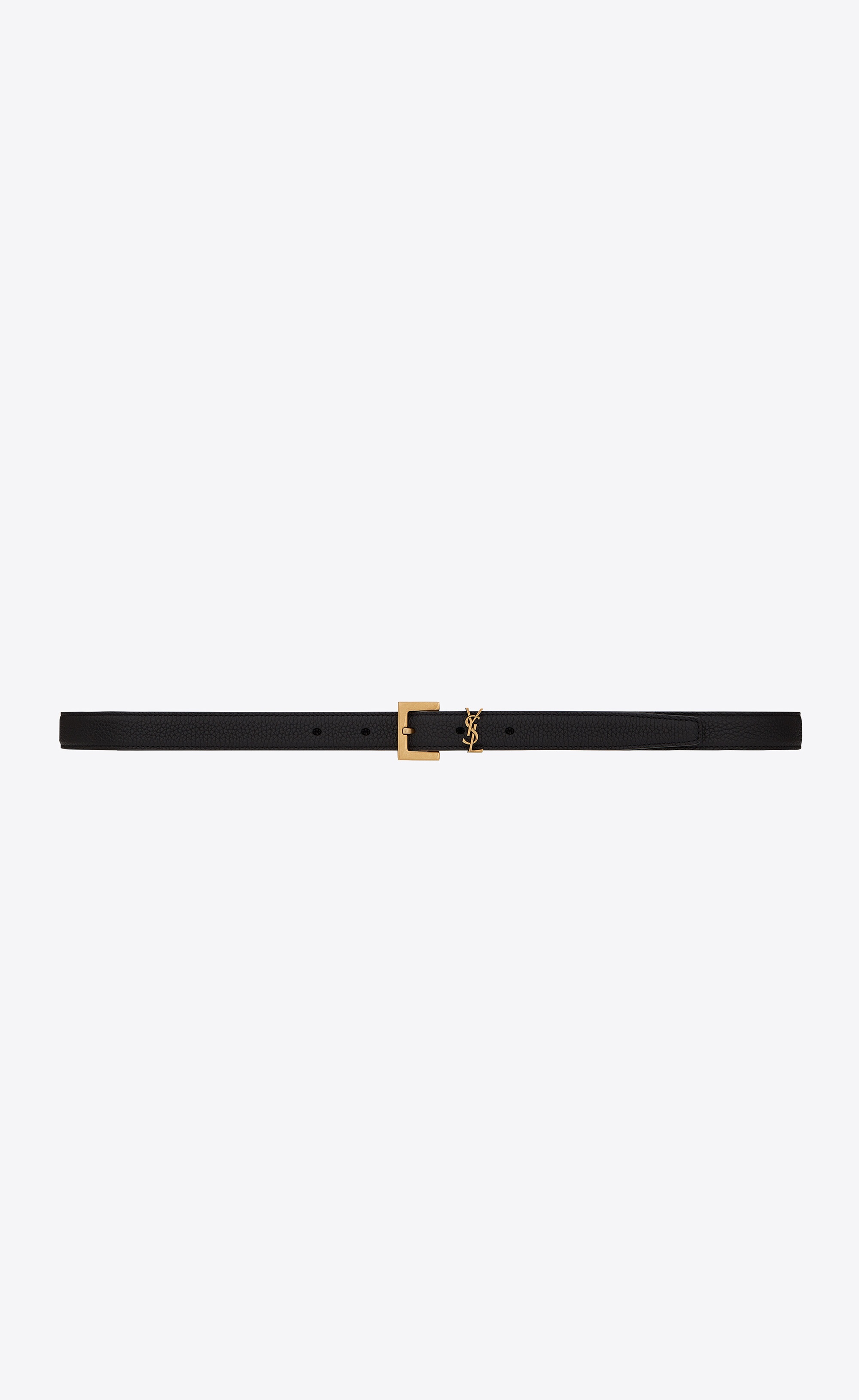 cassandre thin belt with square buckle in grained leather - 1