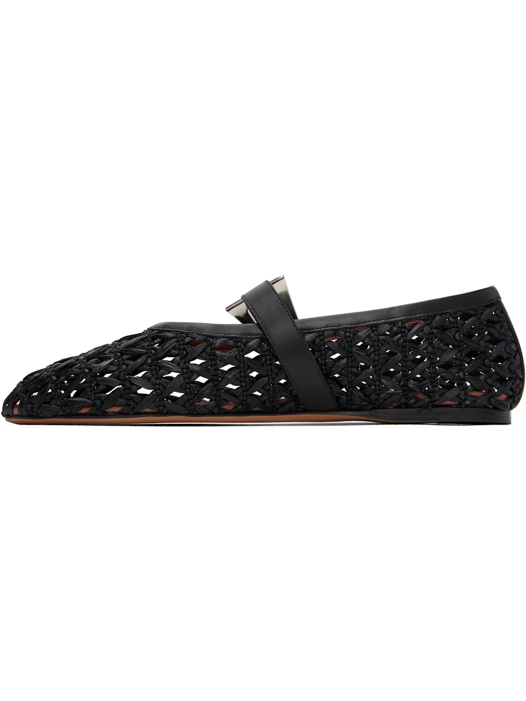 Black Sveva Buckle Ballerina Flats - 3
