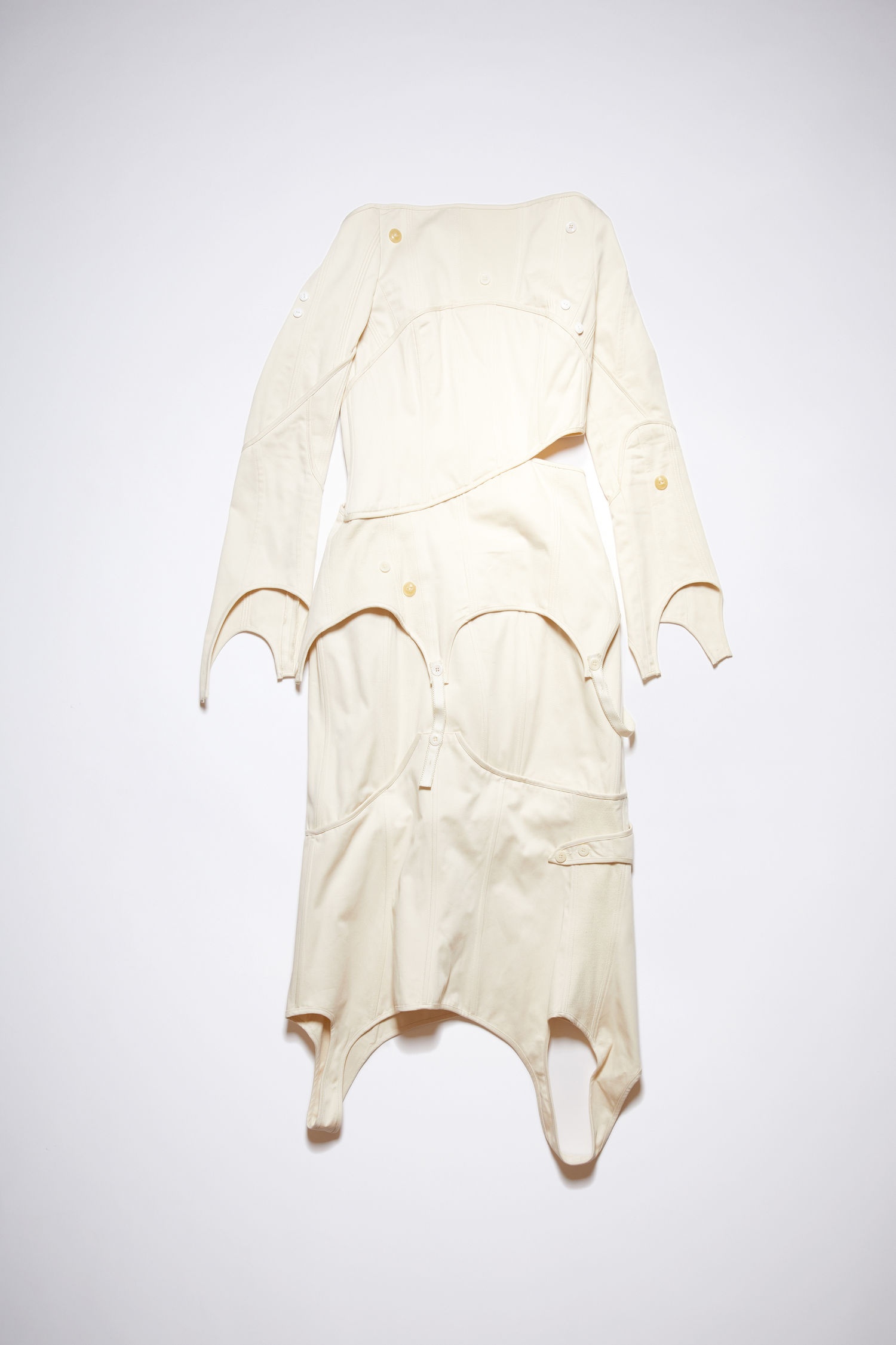 Long sleeve dress - White - 4