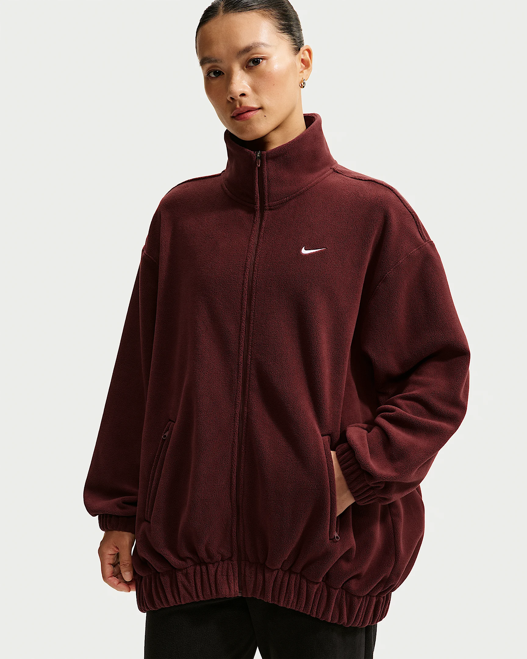 Nike One Women's Therma-FIT Oversized Full-Zip Jacket - 1